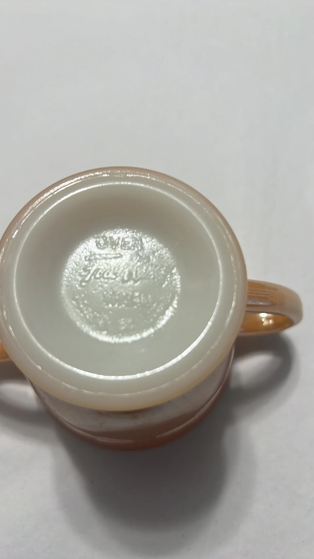 50s/60s Peach Cream And Sugar Set By Fire King - Image 6