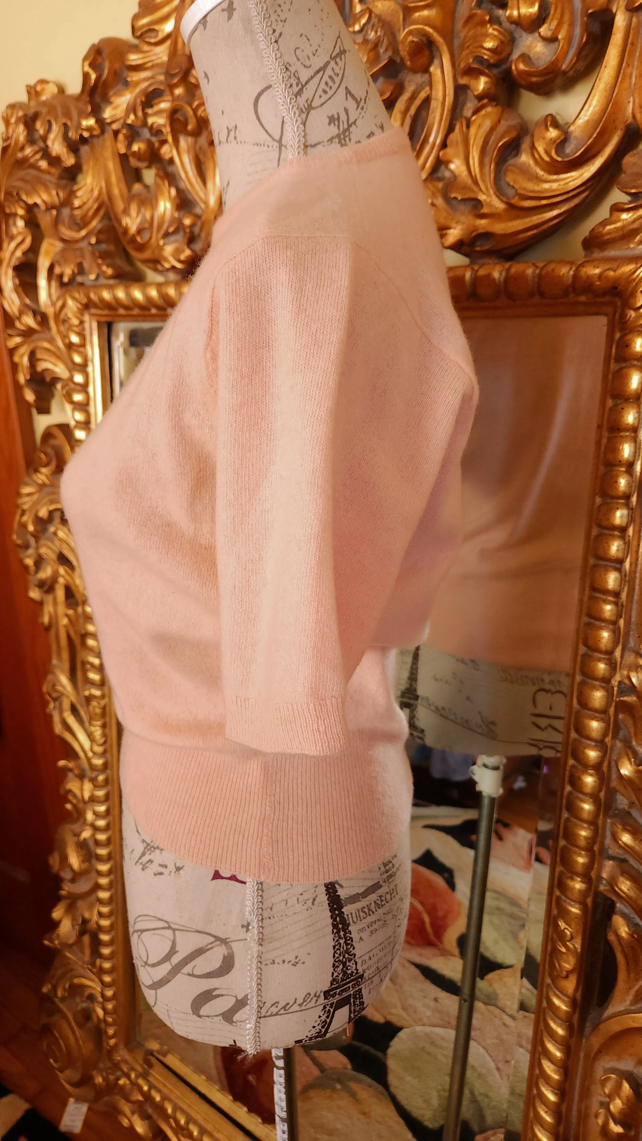 50s Peachy Pink Short Sleeve Cashmere Sweater by Teribus - Image 3