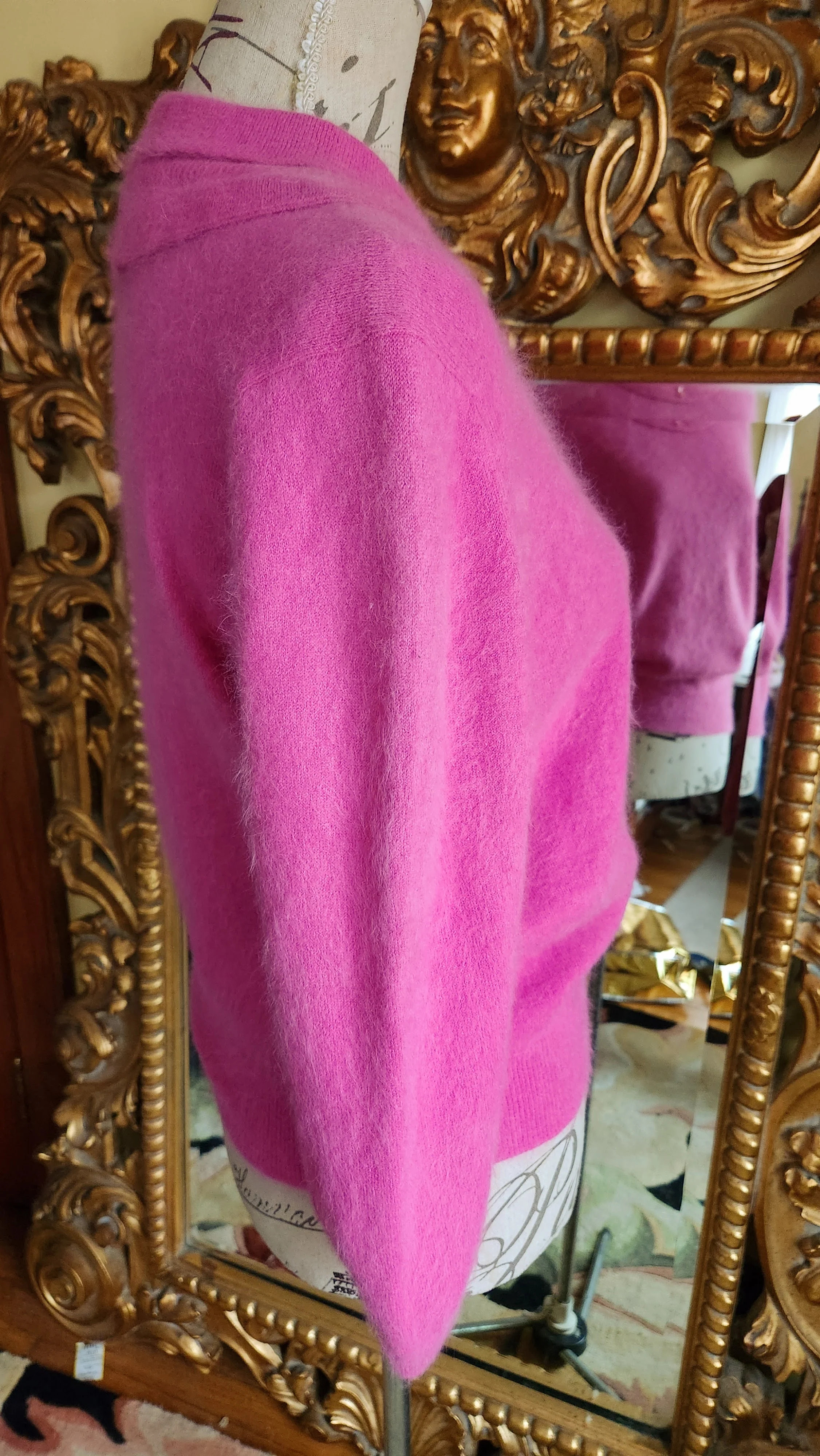 50s Pink Angora Sweater With Button Details by  Darlene - Image 4