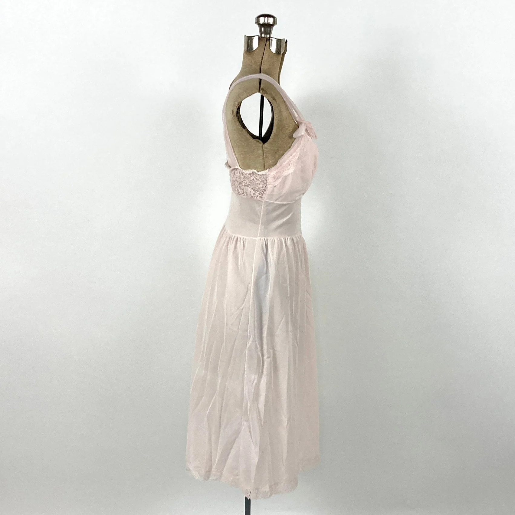 50s Pink Ballerina Grecian Slip Dress Ballet Empire Goddess Ethereal Maxi Dress Gathered Draped Party Vintage Slip Dress Ruched Sheer Dress by Charmode - Image 5