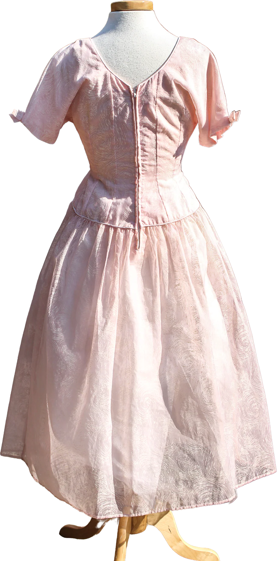 50s Pink Full Skirt Party Dress - Image 2