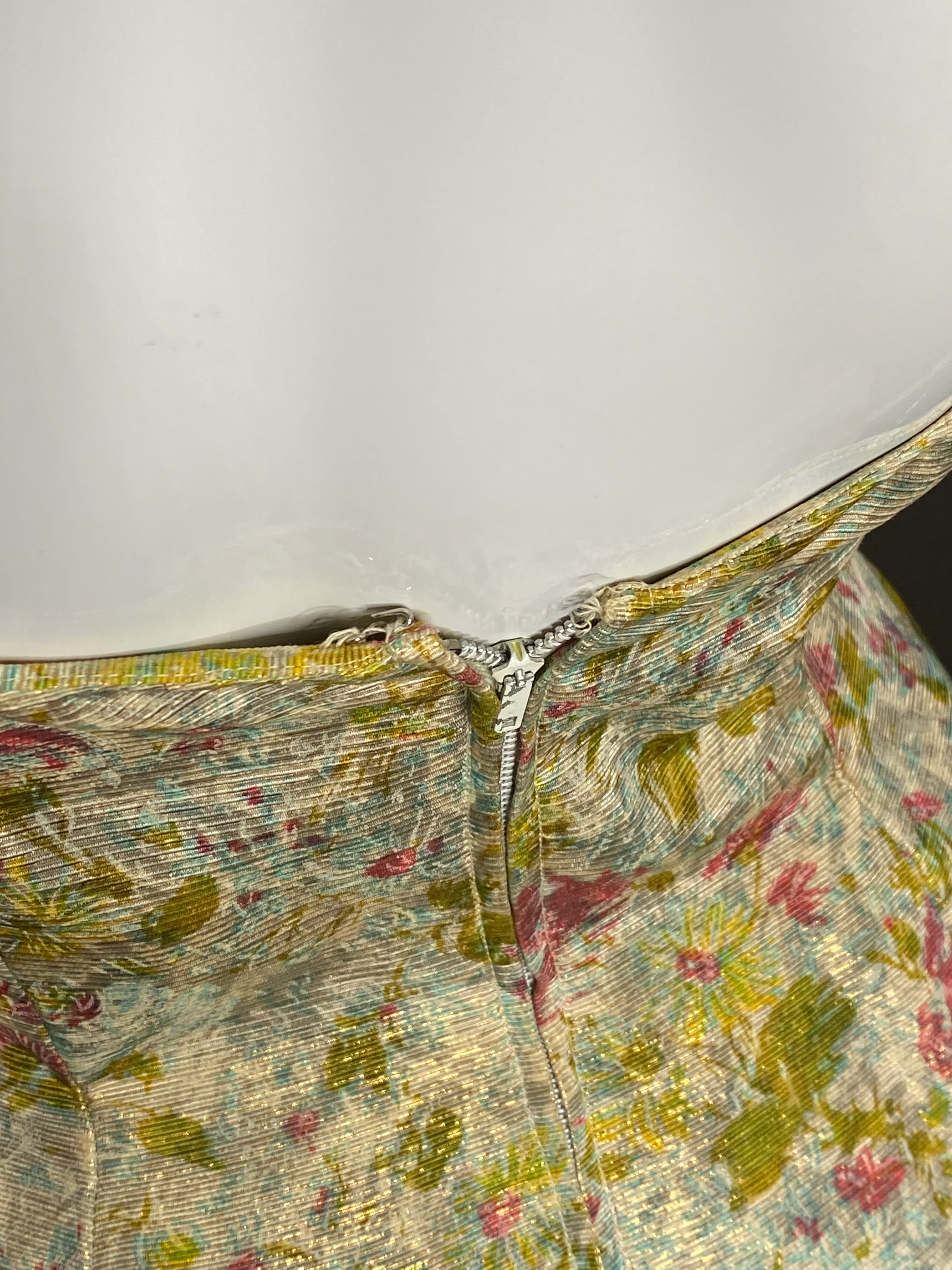 50s Pink Green Blue Gold Julius Garfinckel Dress By Debutante - Image 8