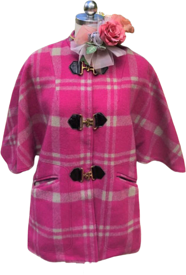 50s Pink Plaid Cape Pioneer Wear
