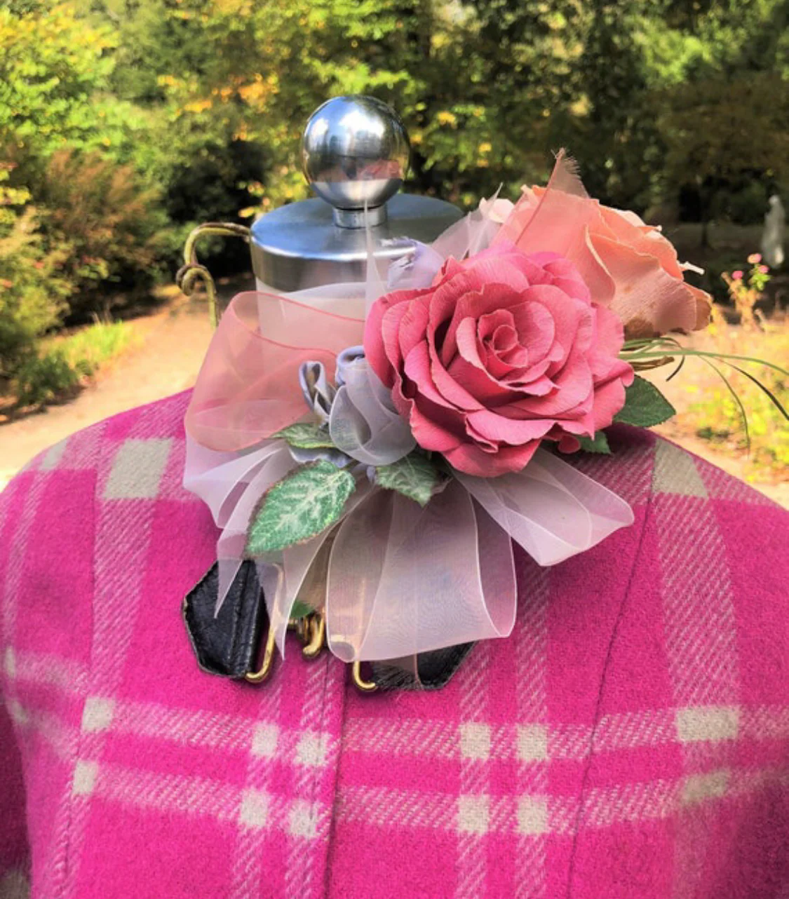 50s Pink Plaid Cape Pioneer Wear - Image 3