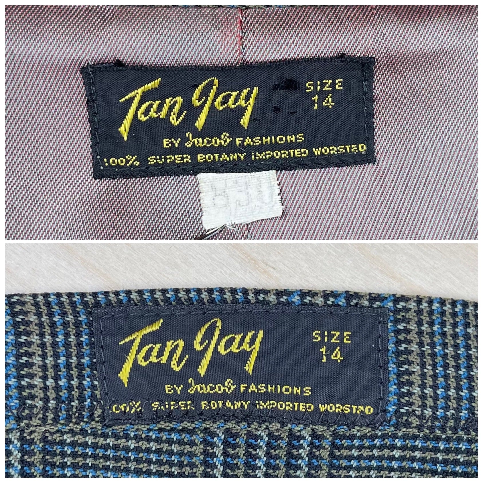 50s Plaid Two Piece Wool Jacket And Skirt Set By Tan Jay - Image 6