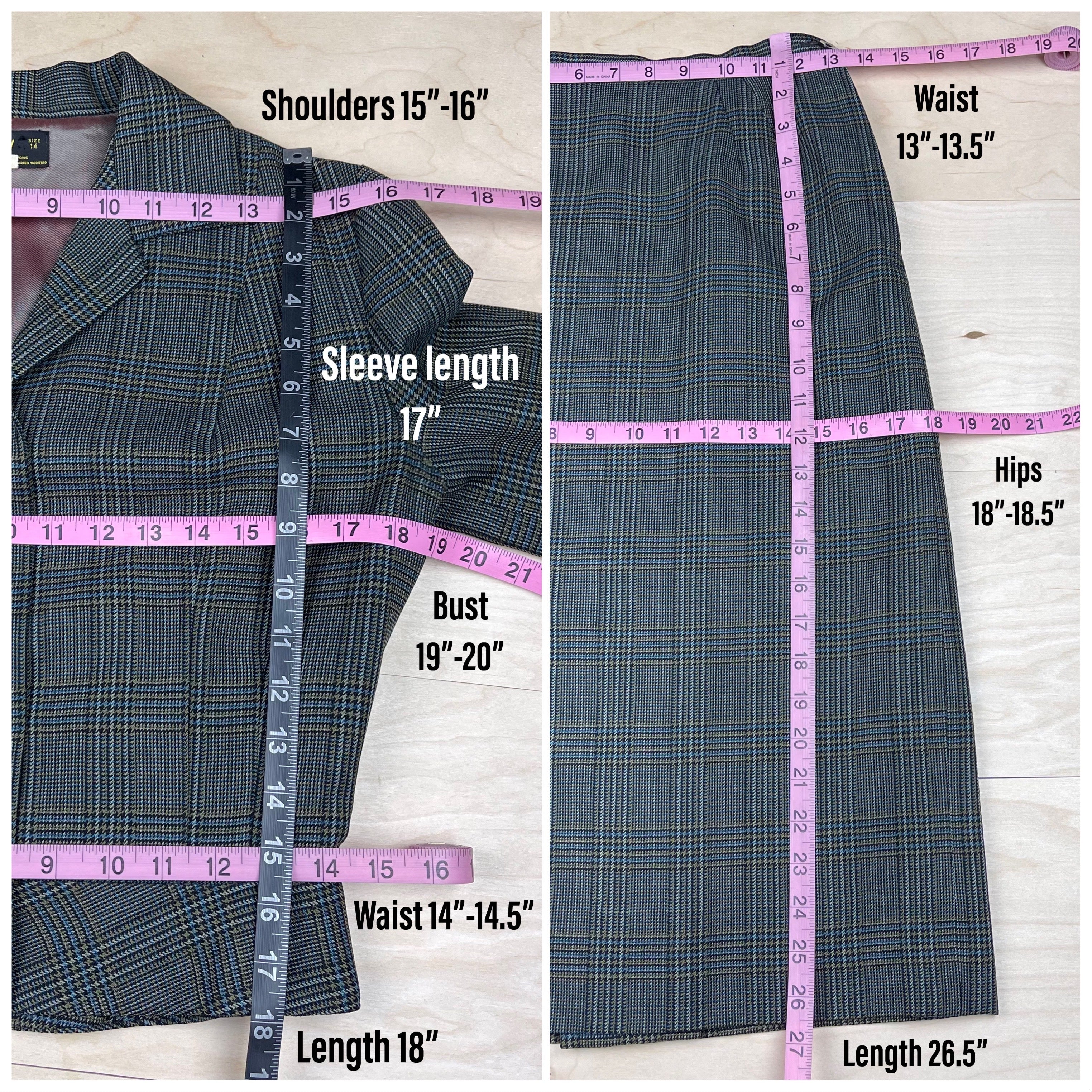 50s Plaid Two Piece Wool Jacket And Skirt Set By Tan Jay - Image 7