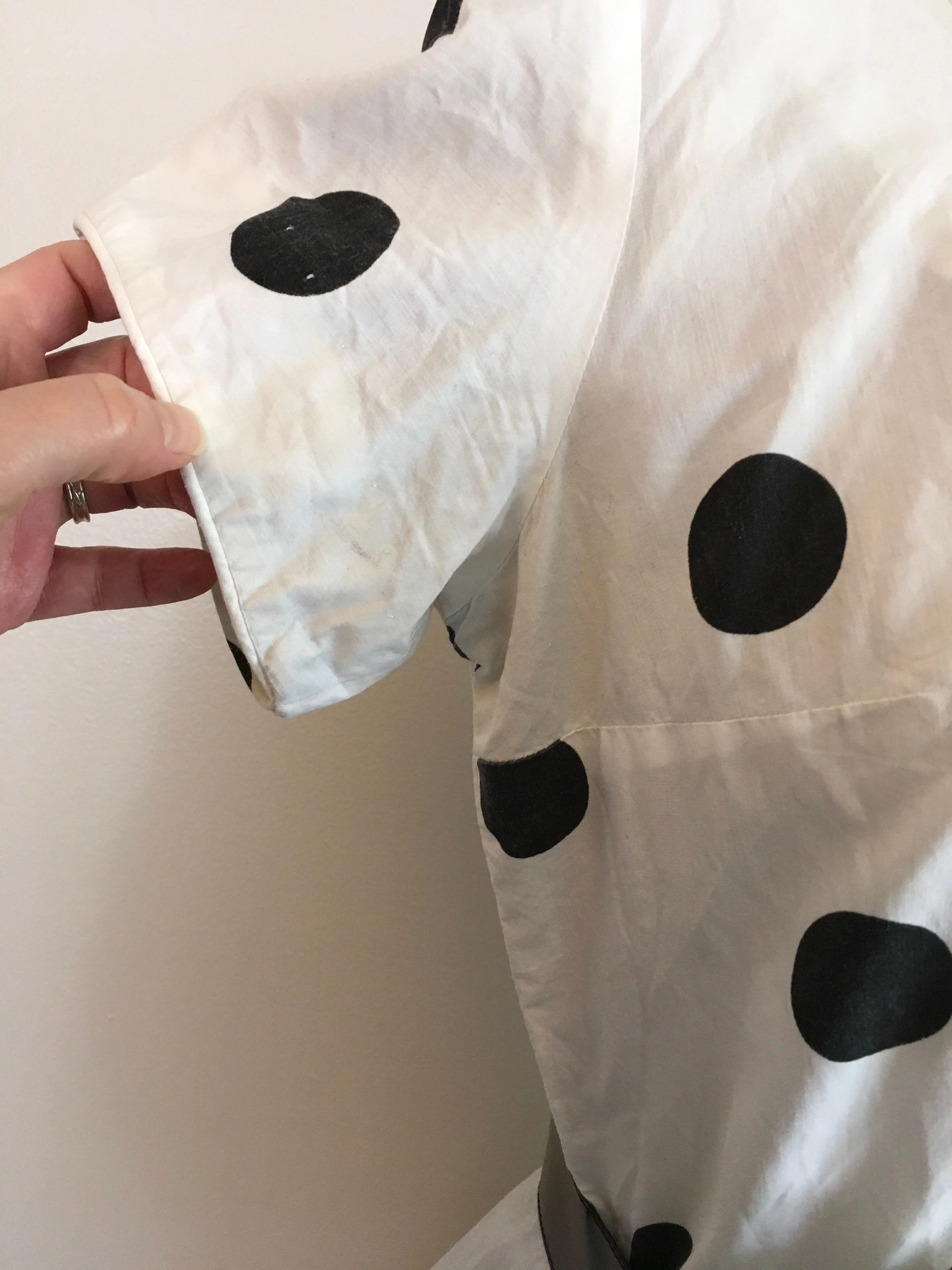 50's Polka Dot Print Black And White Circle Skirt Dress - Image 6