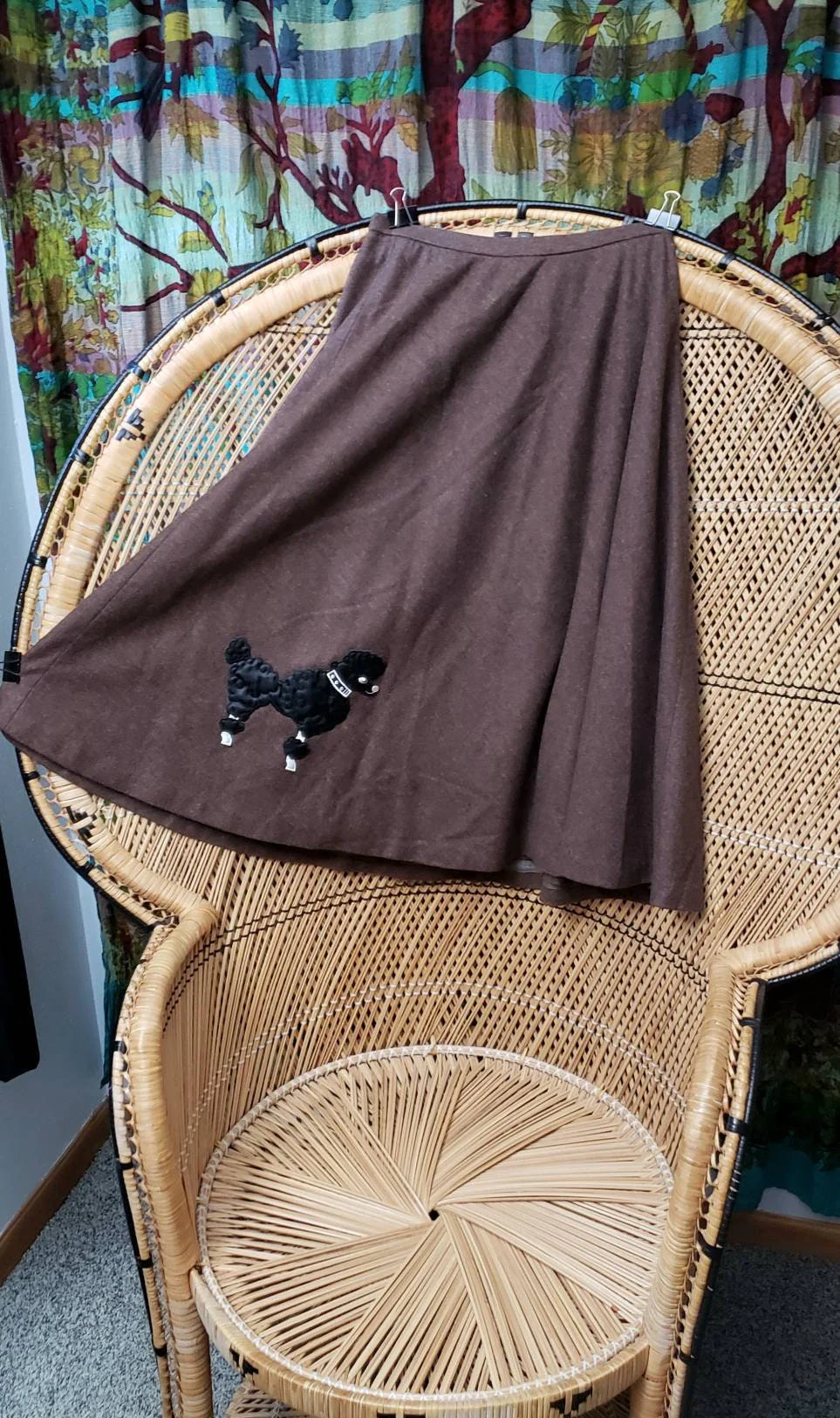 50s Poodle Skirt Juniors Brown Felt Poodle Skirt with Applique Black Poodle, Xs/sm - Image 2