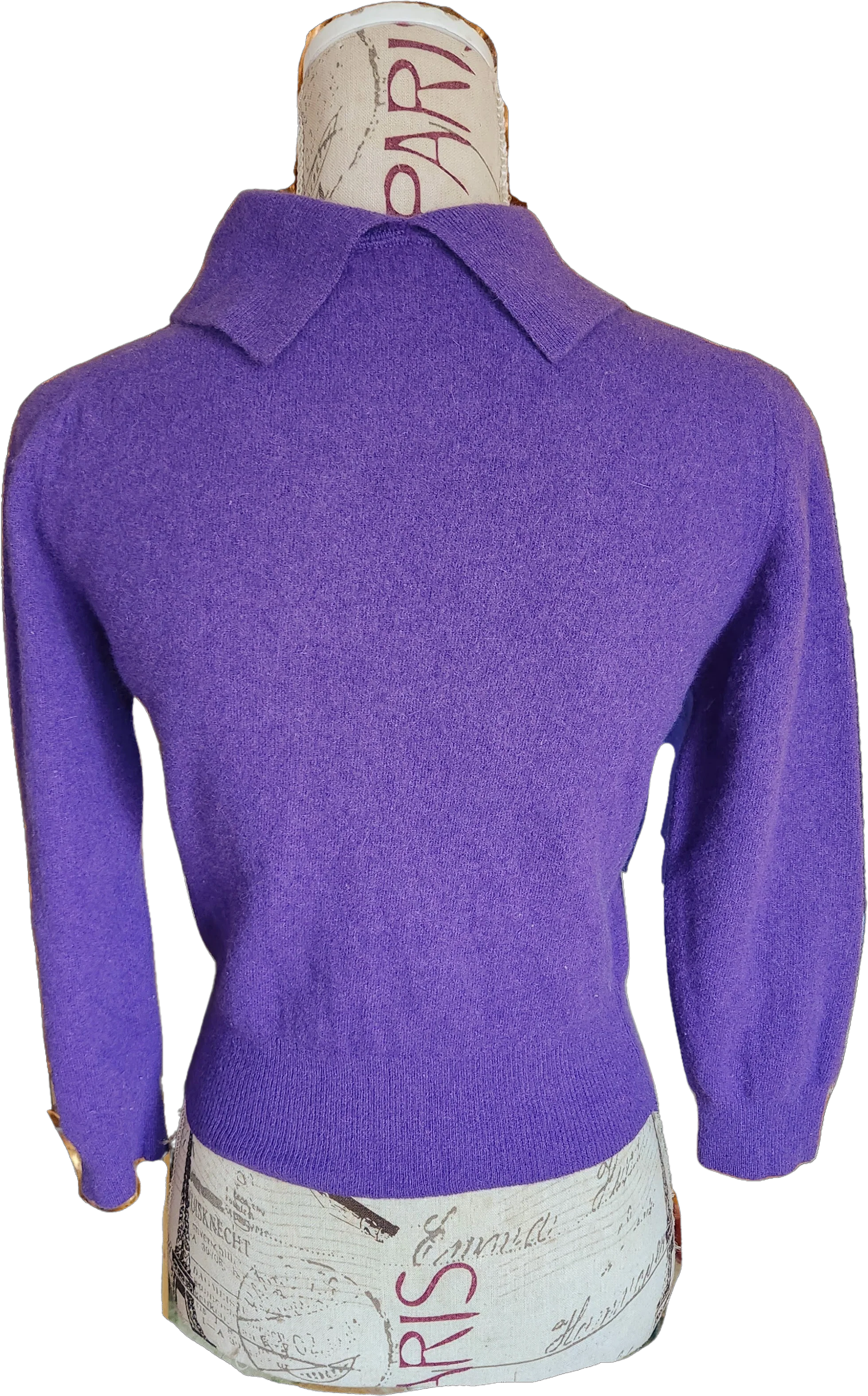 50s Purple Angora Collared Sweater By Kittn'-Gora by Premier - Image 2