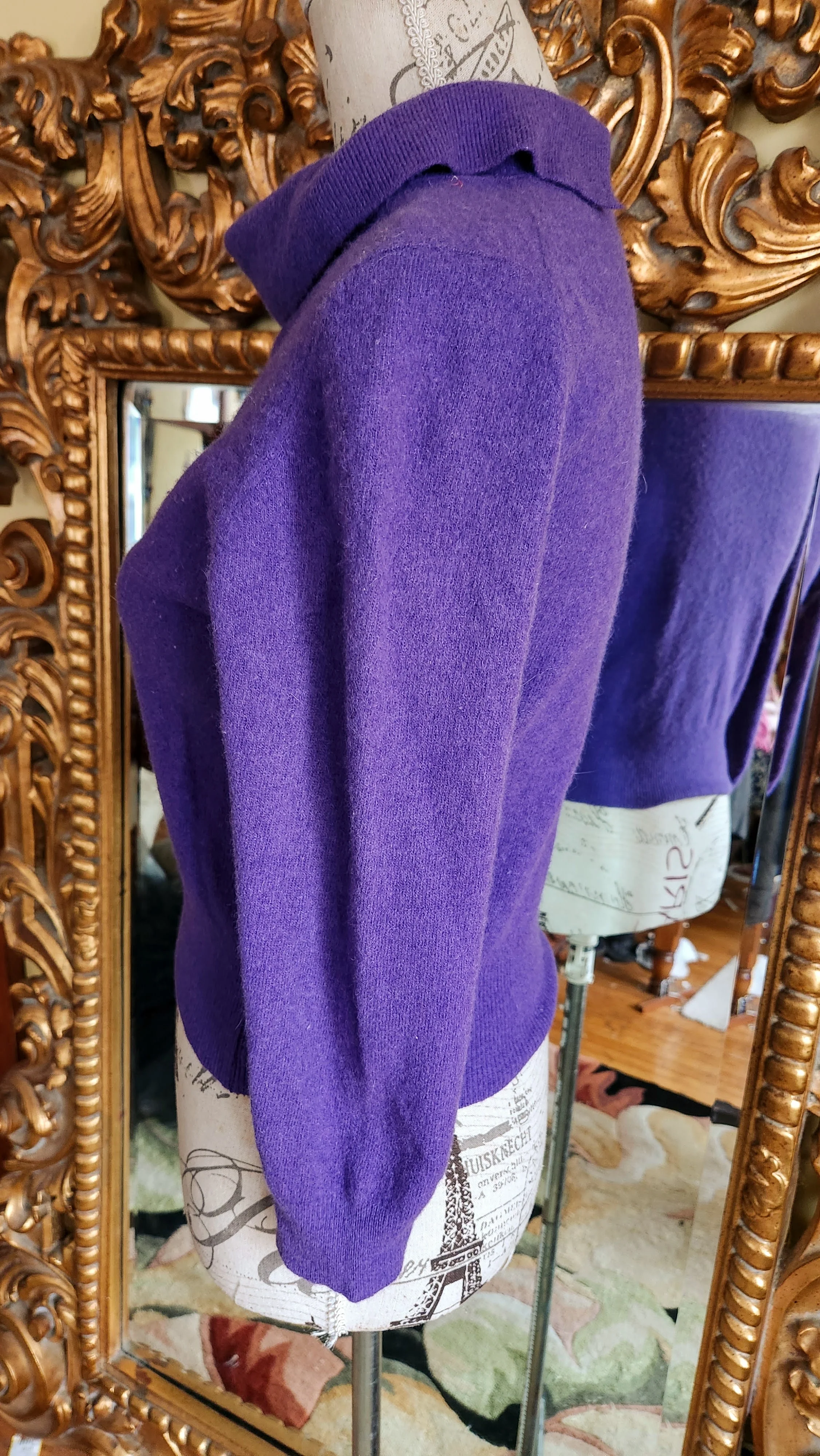 50s Purple Angora Collared Sweater By Kittn'-Gora by Premier - Image 3
