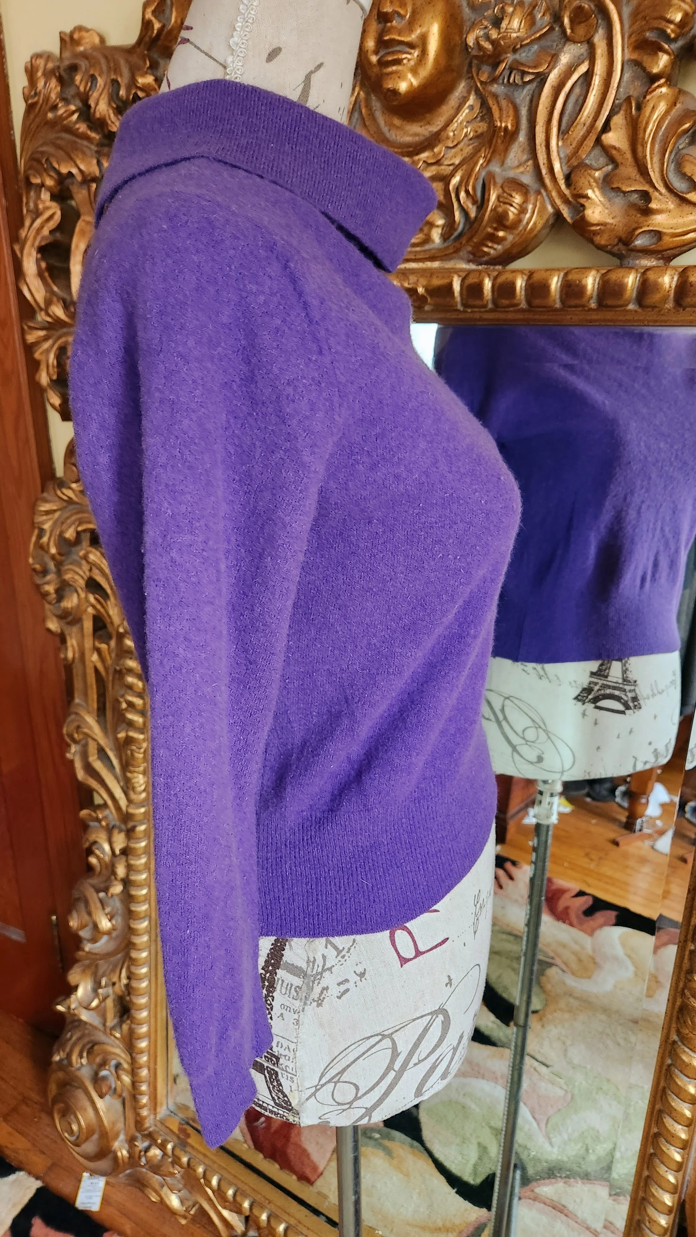 50s Purple Angora Collared Sweater By Kittn'-Gora by Premier - Image 4