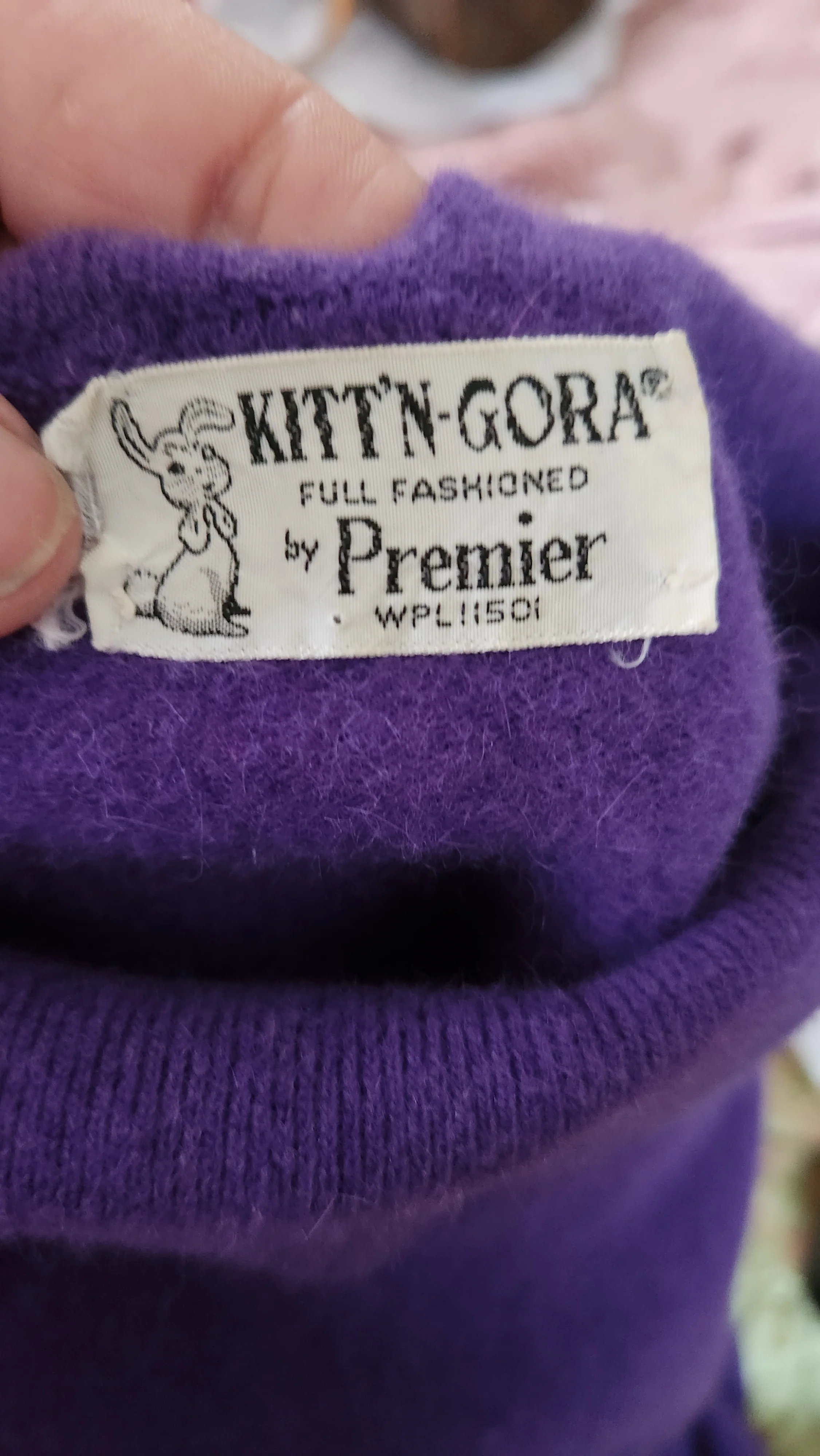 50s Purple Angora Collared Sweater By Kittn'-Gora by Premier - Image 5