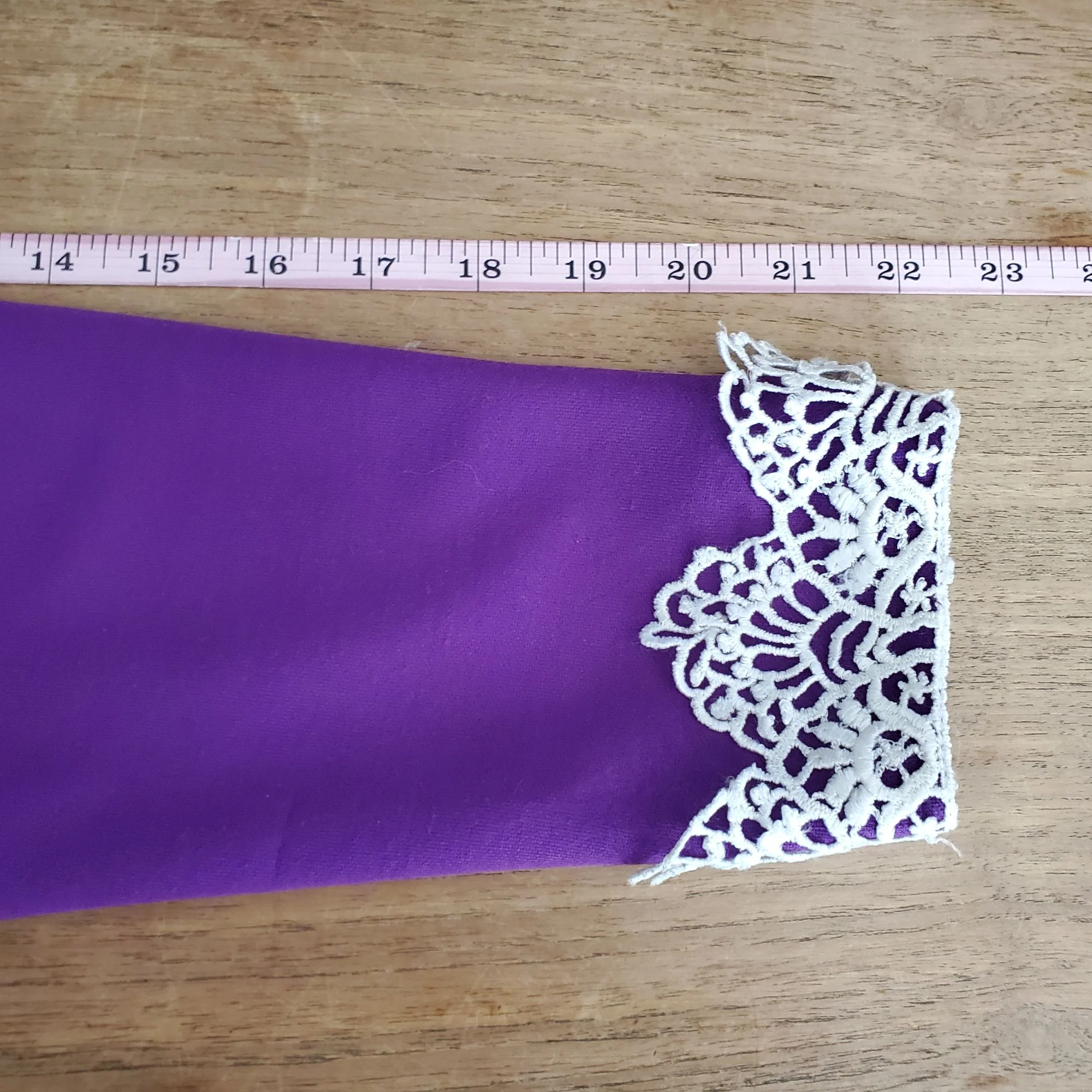 50s Purple Lace Trim Long Sleeve Fit Flare Dress By Sabino - Image 8