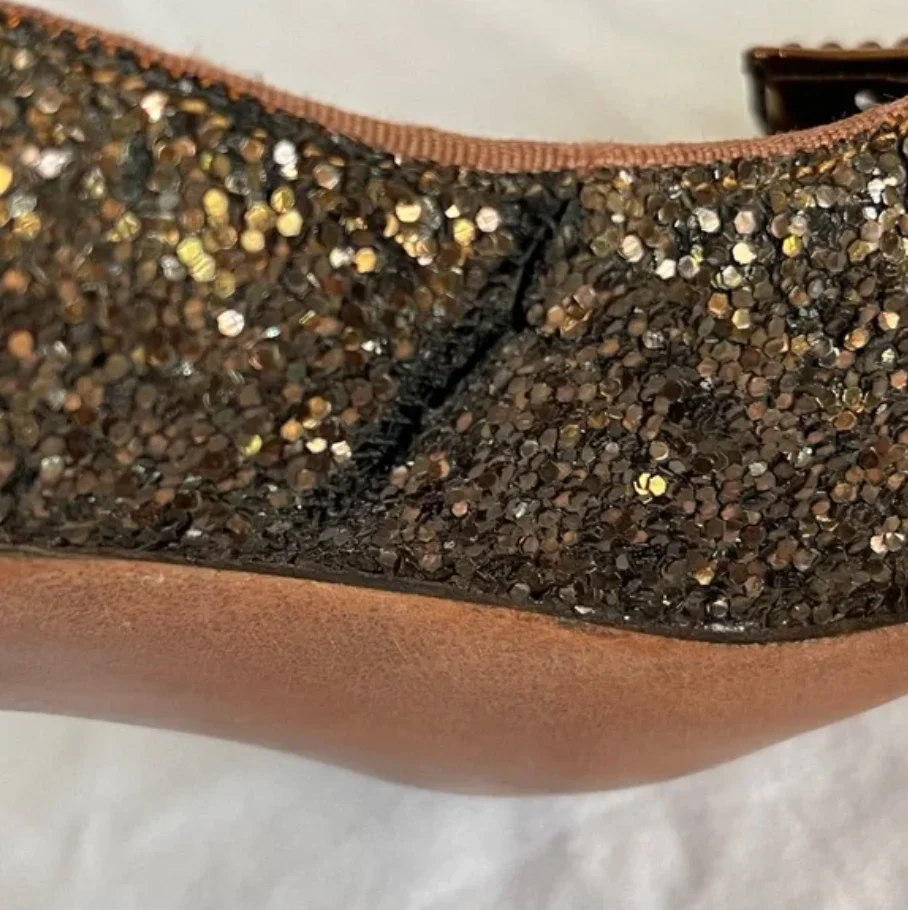 50s Rare Brown Sequin Foil Heels 8.5 A By Schiaparelli - Image 12