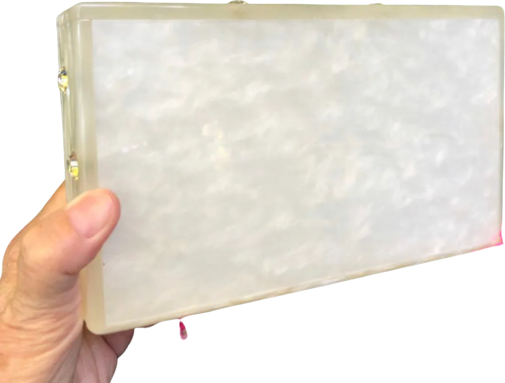 50s Rare Lucite Rhinestone Clutch by Maxim - Image 2