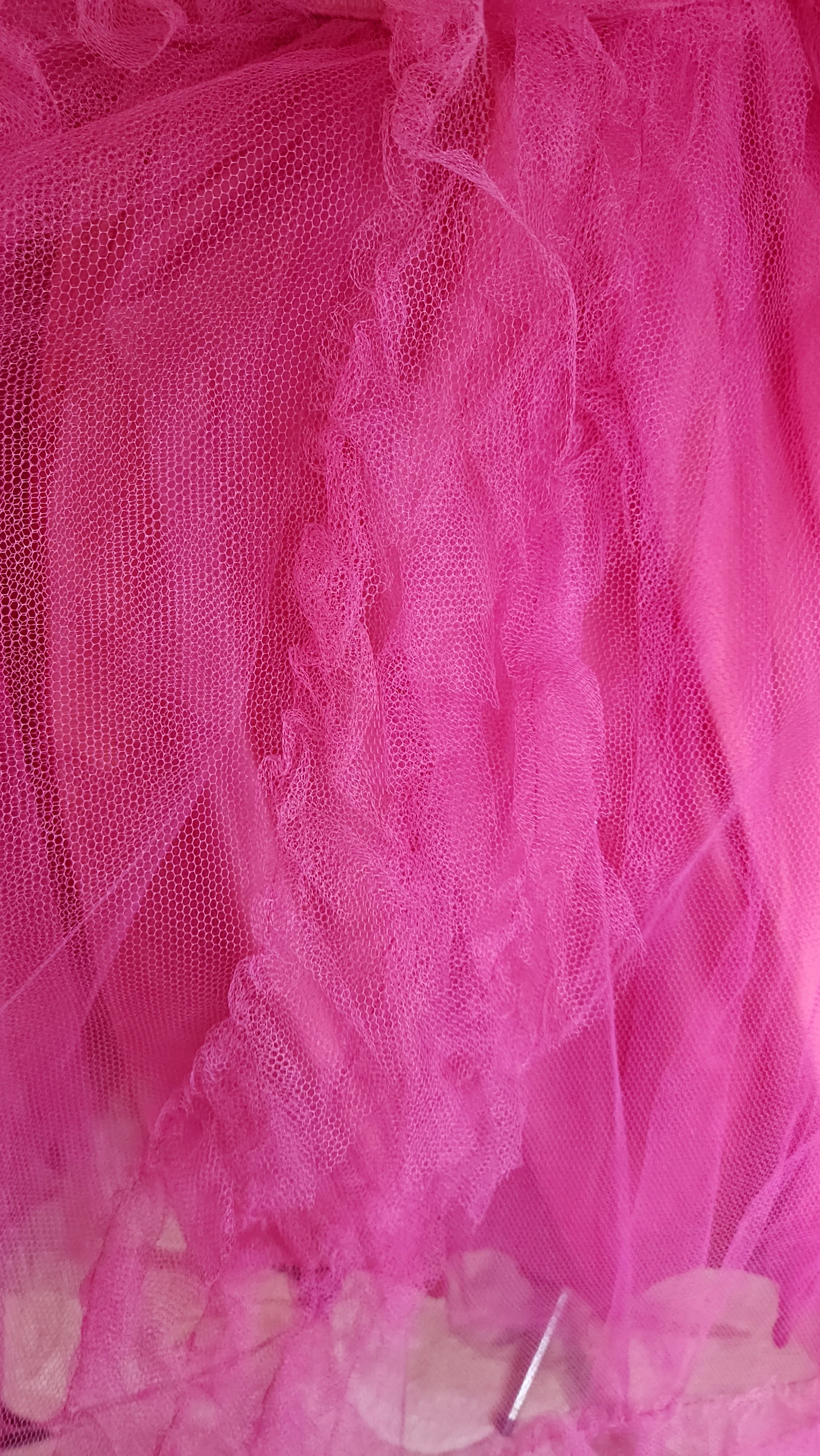 50s Raspberry Pink Tulle Strapless Party Dress By Cloyes - Image 8
