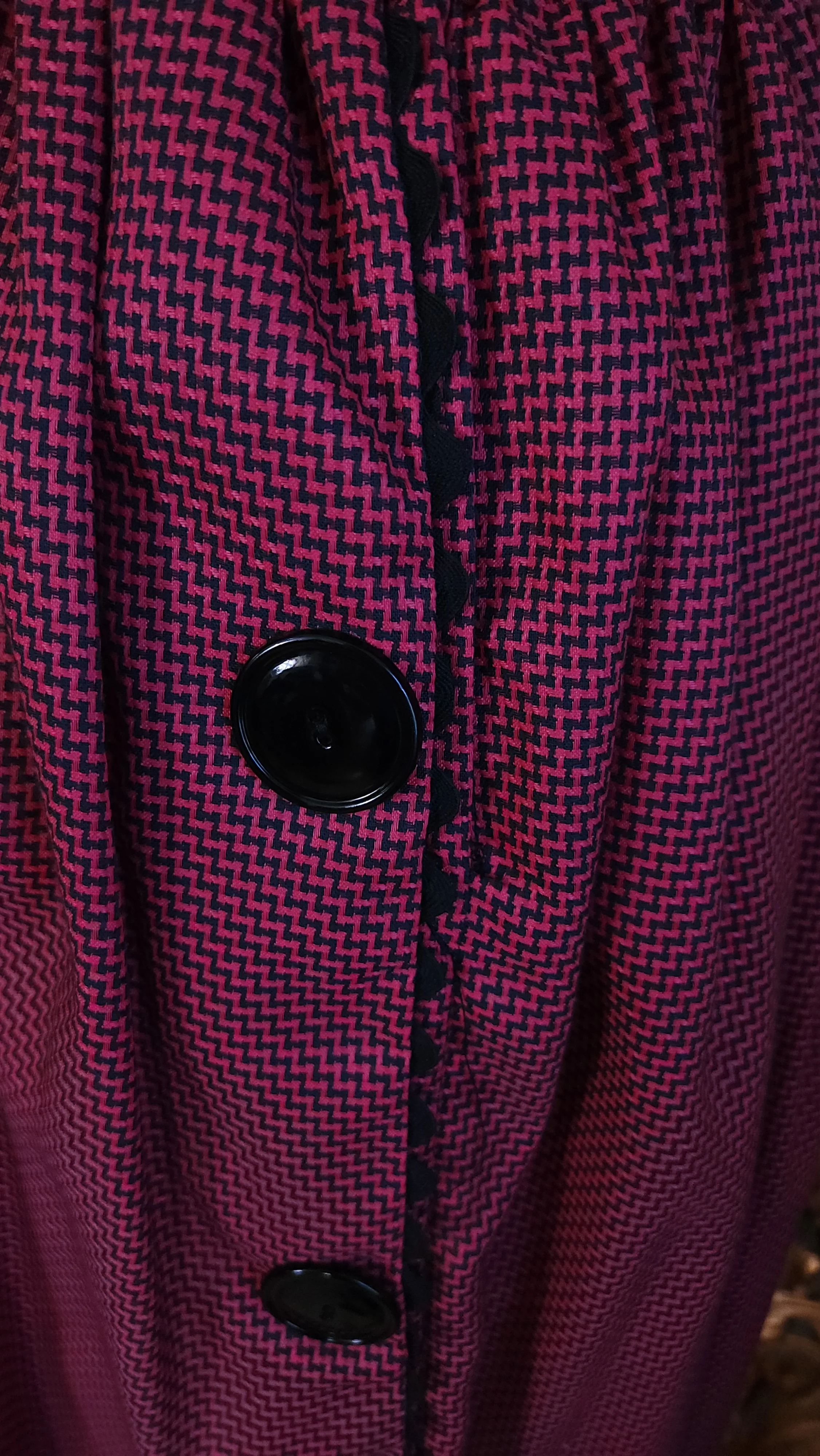 50s Red And Black Fit And Flare Day Dress Cute Details By Carol Brent Montgomery Ward - Image 7