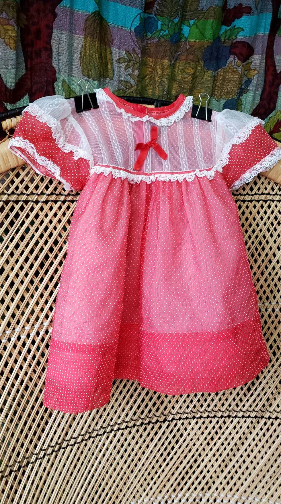 50s Red and White Polka Dots Dress Girls - Image 3