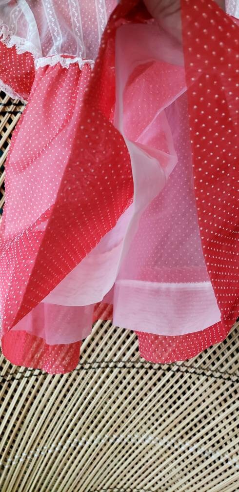 50s Red and White Polka Dots Dress Girls - Image 7