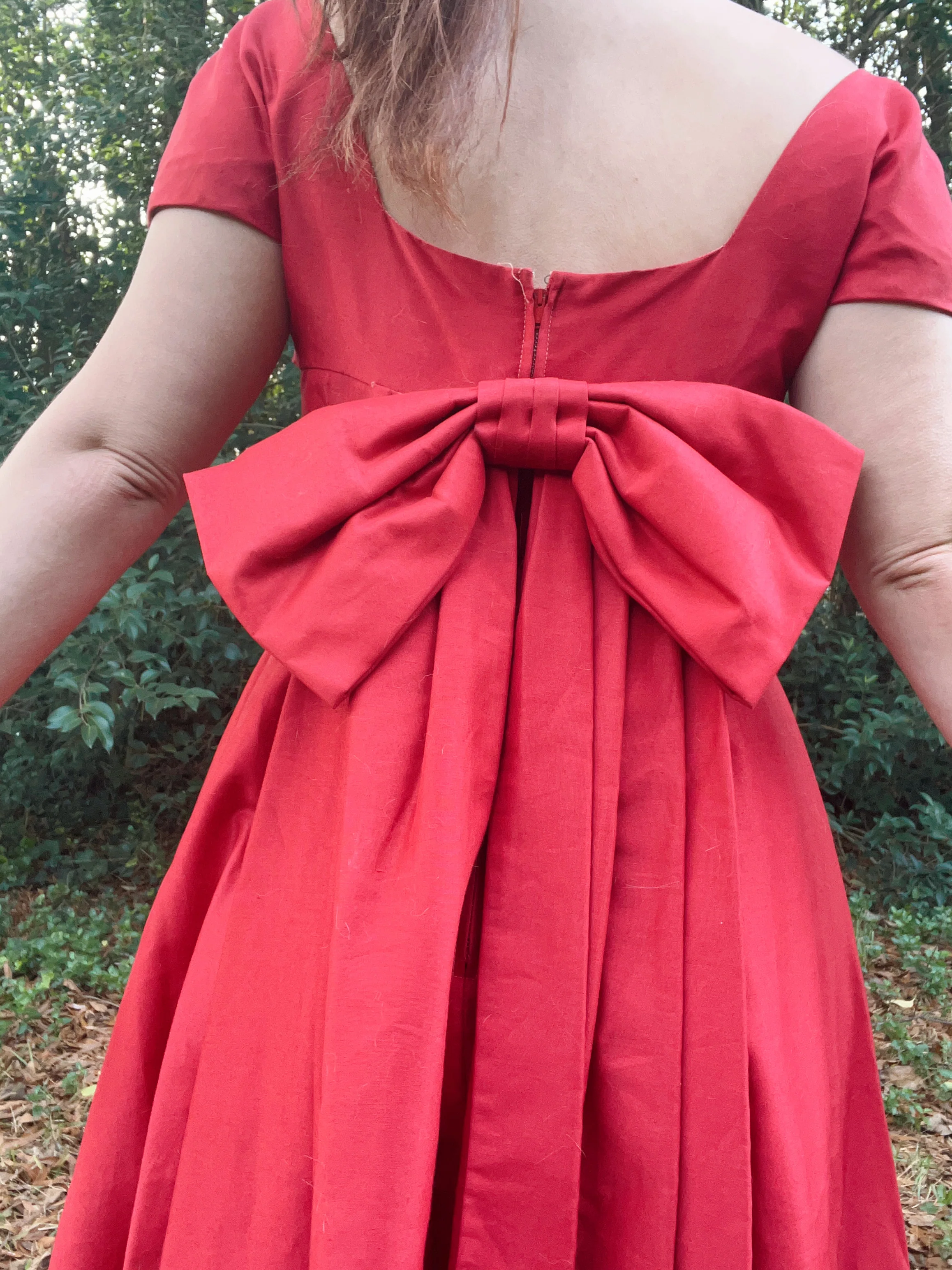 50s Red Holiday Christmas Party Dress With Big Bow By Gigi Young - Image 5