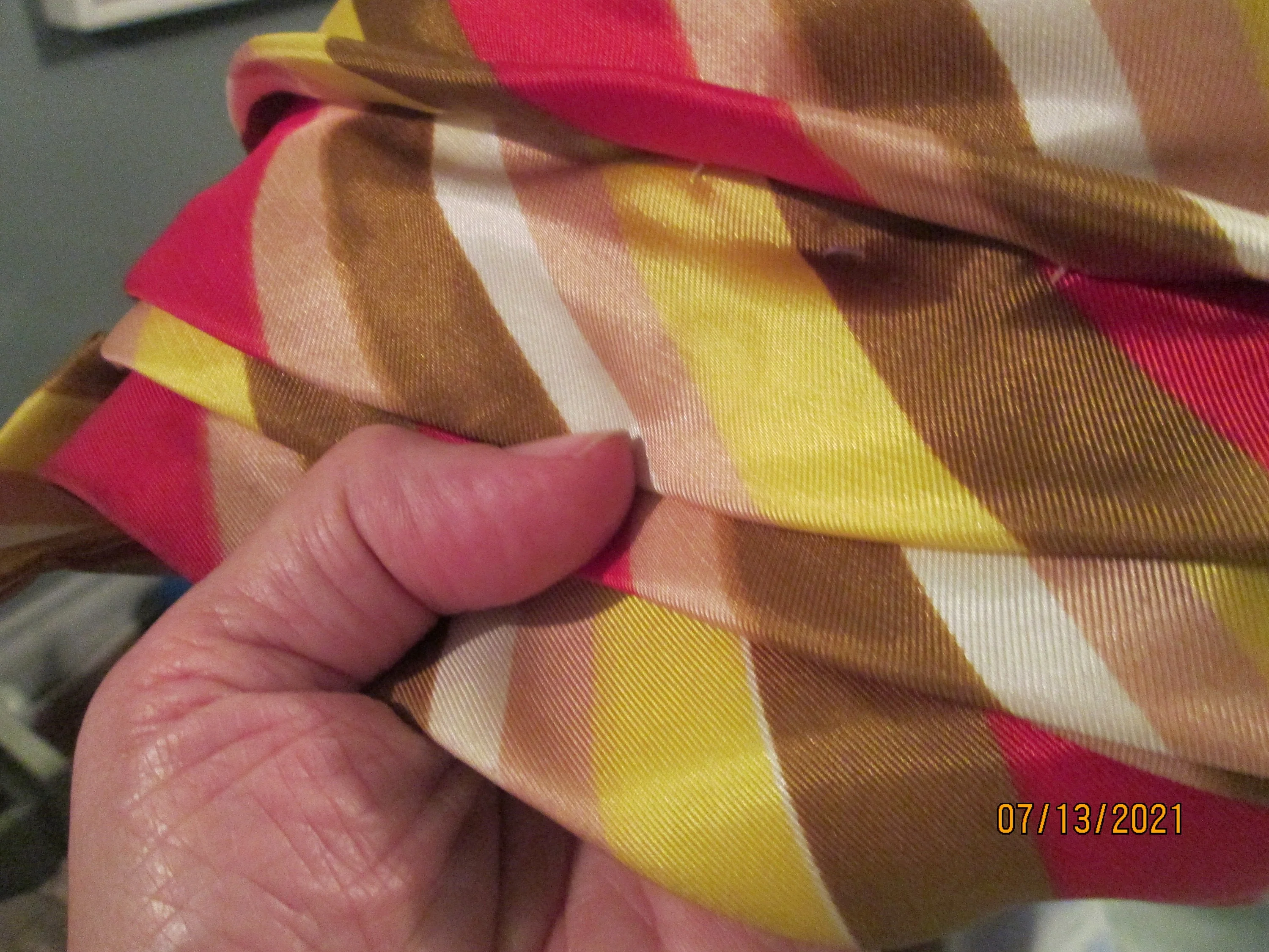 50s Red Striped Pillbox Cloche Hat by Clover Lane - Image 9