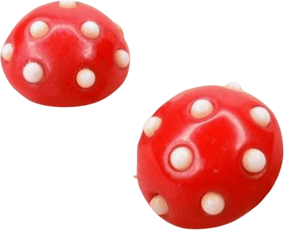 50s Red White Dot Clip On Earrings Holiday Clipons - Image 4