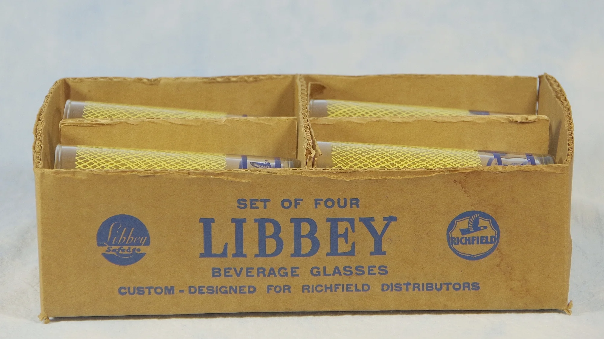 50s Richfield Oil Eagle Libbey Safedge Glasses In Box By Libbey - Image 8