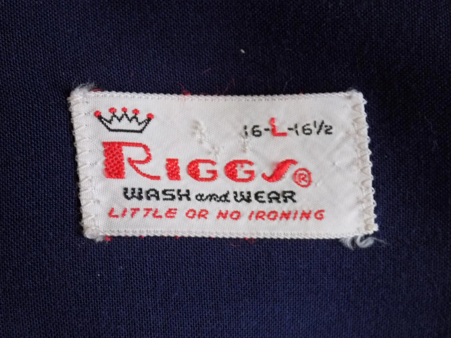 50s Riggs Gabardine Navy Blue Long Sleeved Shirt by Riggs - Image 2