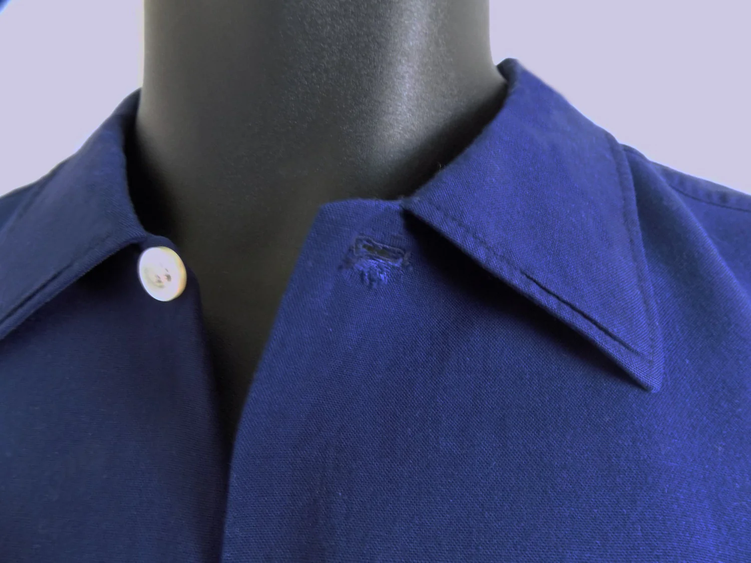 50s Riggs Gabardine Navy Blue Long Sleeved Shirt by Riggs - Image 4