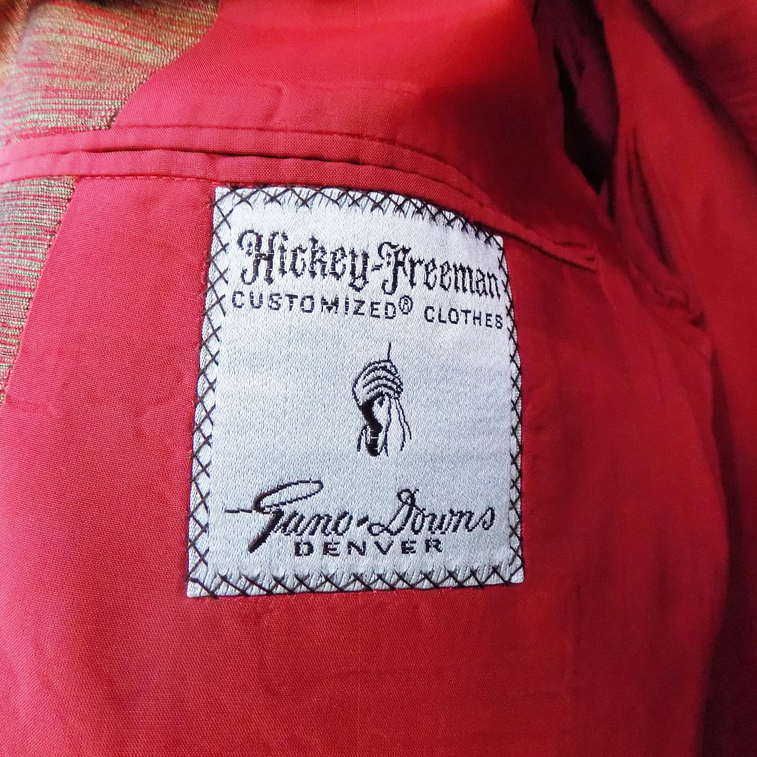 50s Rockabilly Silk Mens Jacket Sports Coat by Hickey Freeman Red and Gold by Hickey -Freeman - Image 2