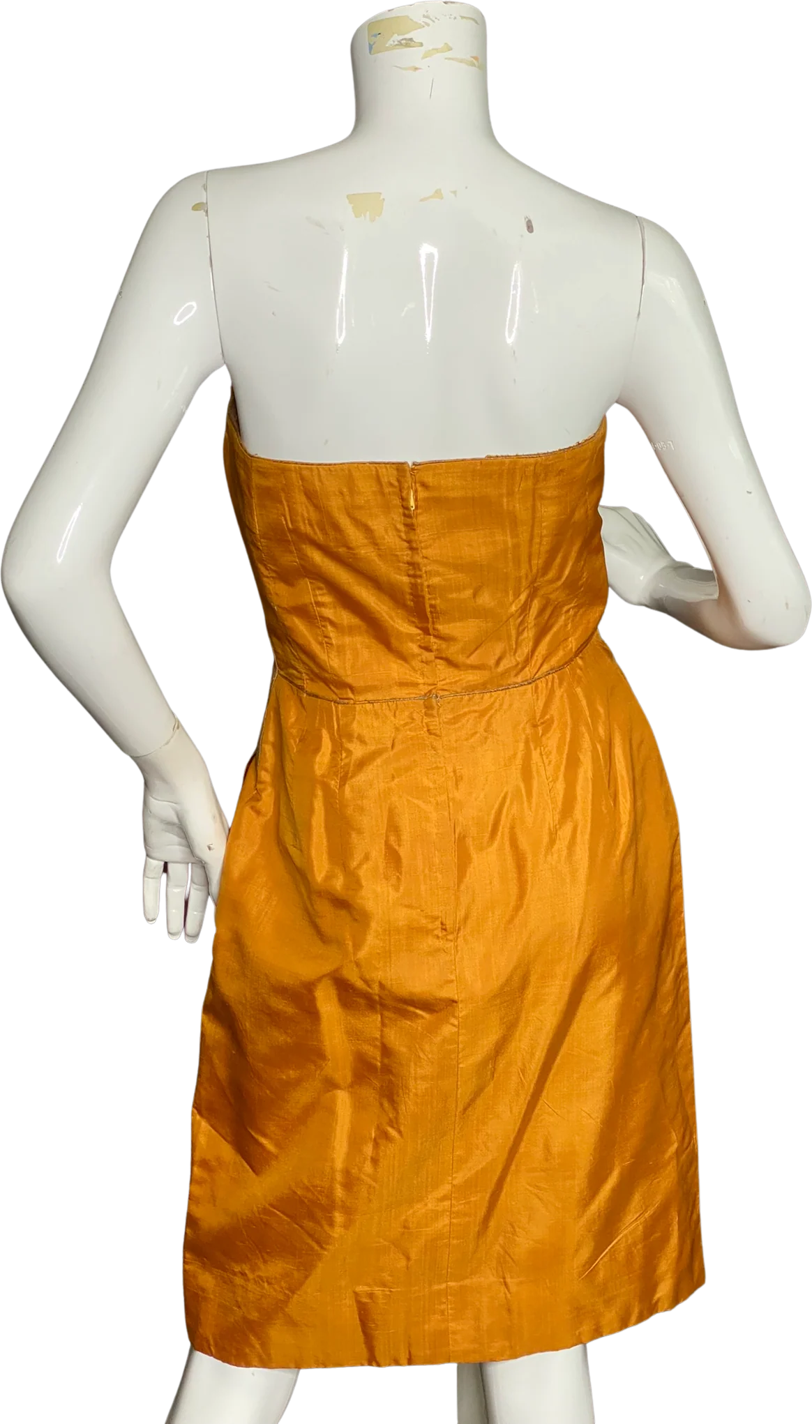 50s Rust Strapless Dress - Image 2