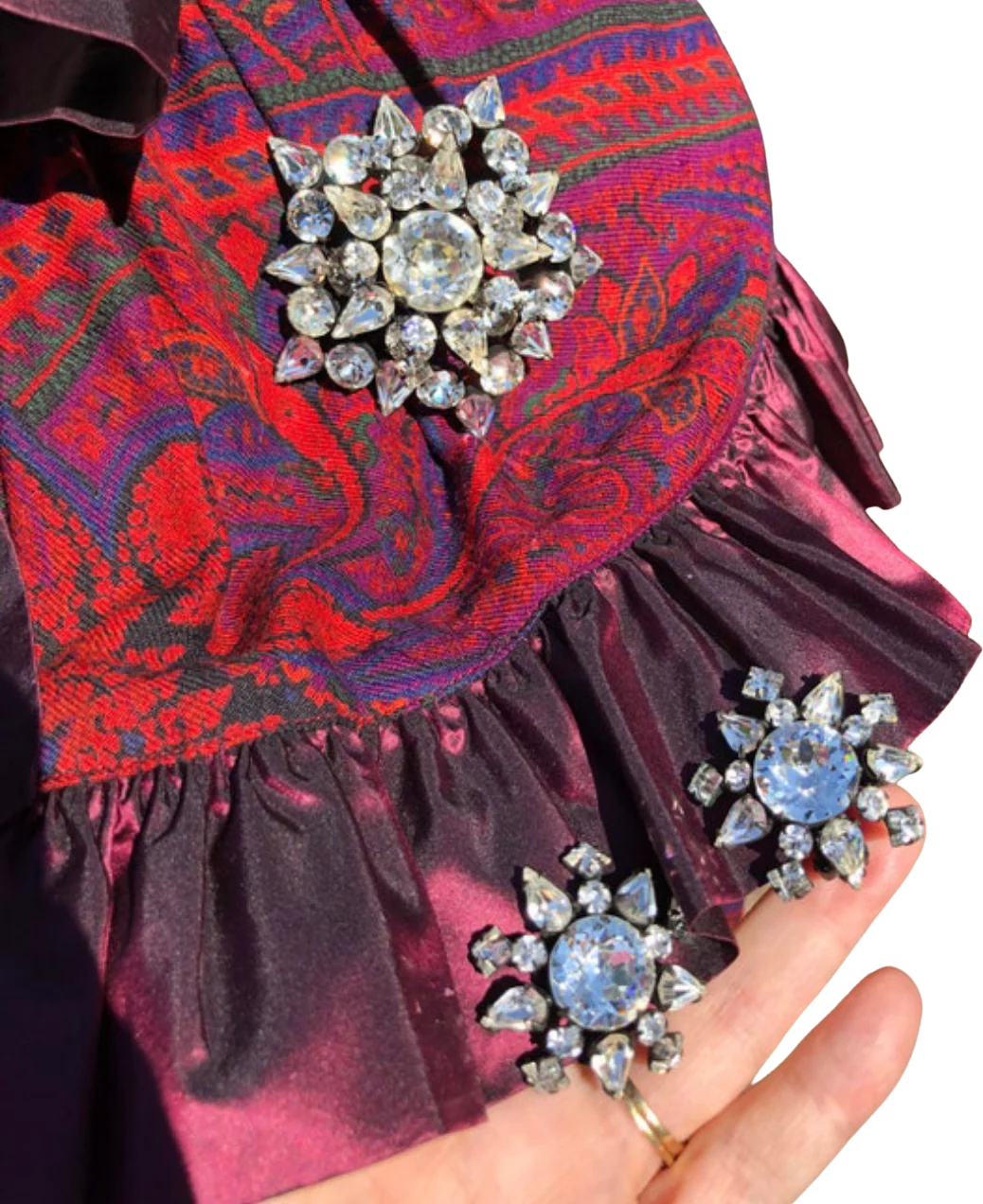50s Schreiner Brooch And Earrings Set