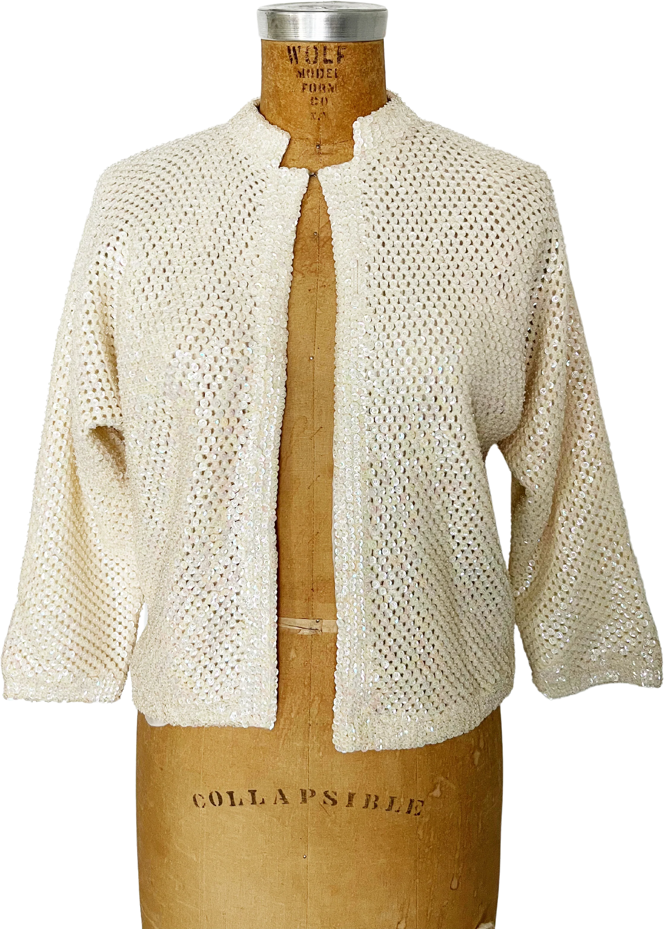 50s Sequin And Wool Sparkly Cardigan