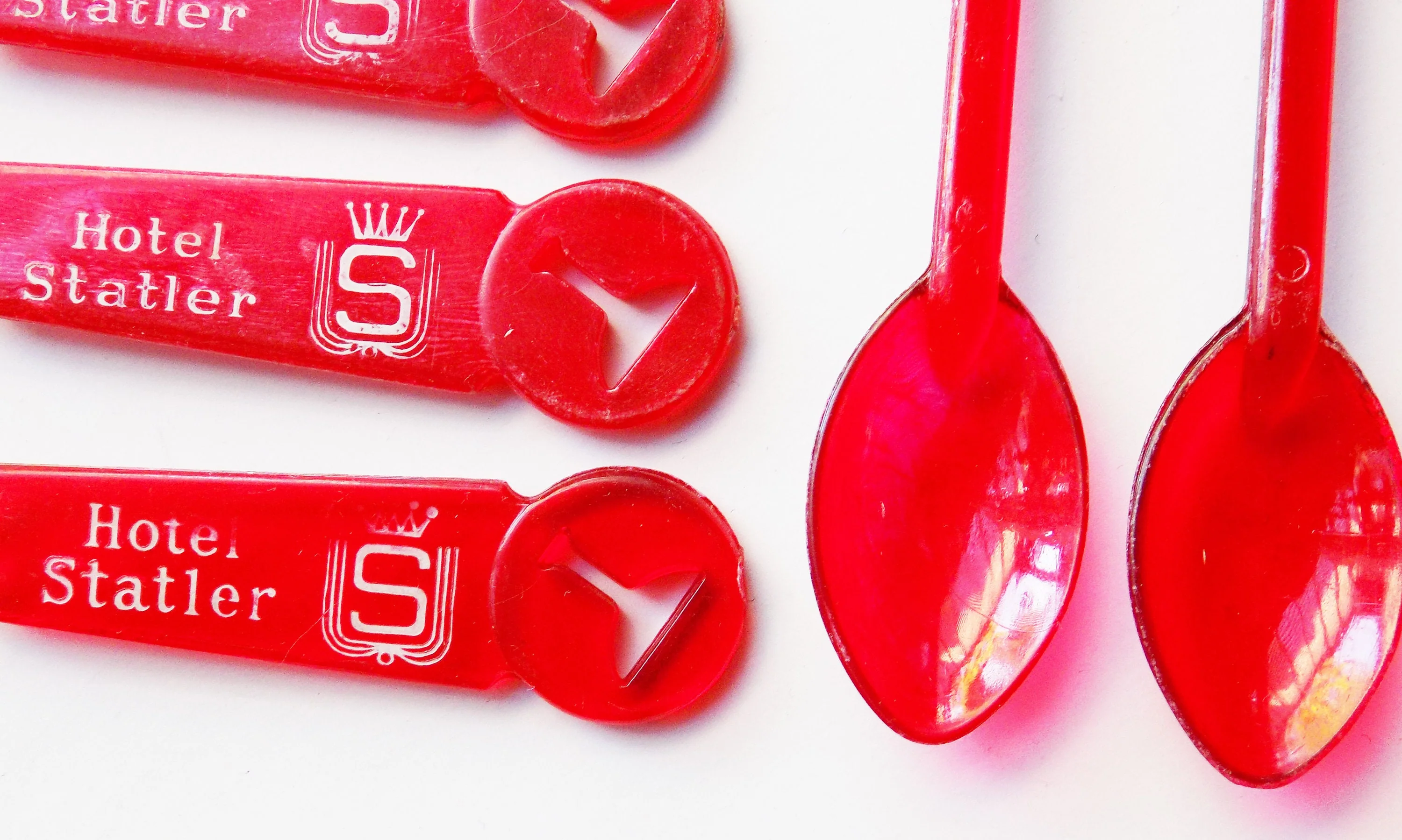 50s Set of 12 Swizzle Sticks From The Buffalo Hotel Statler Red Spoon Made In The U. S.a. Eagle Barware Bar Cocktails - Image 5