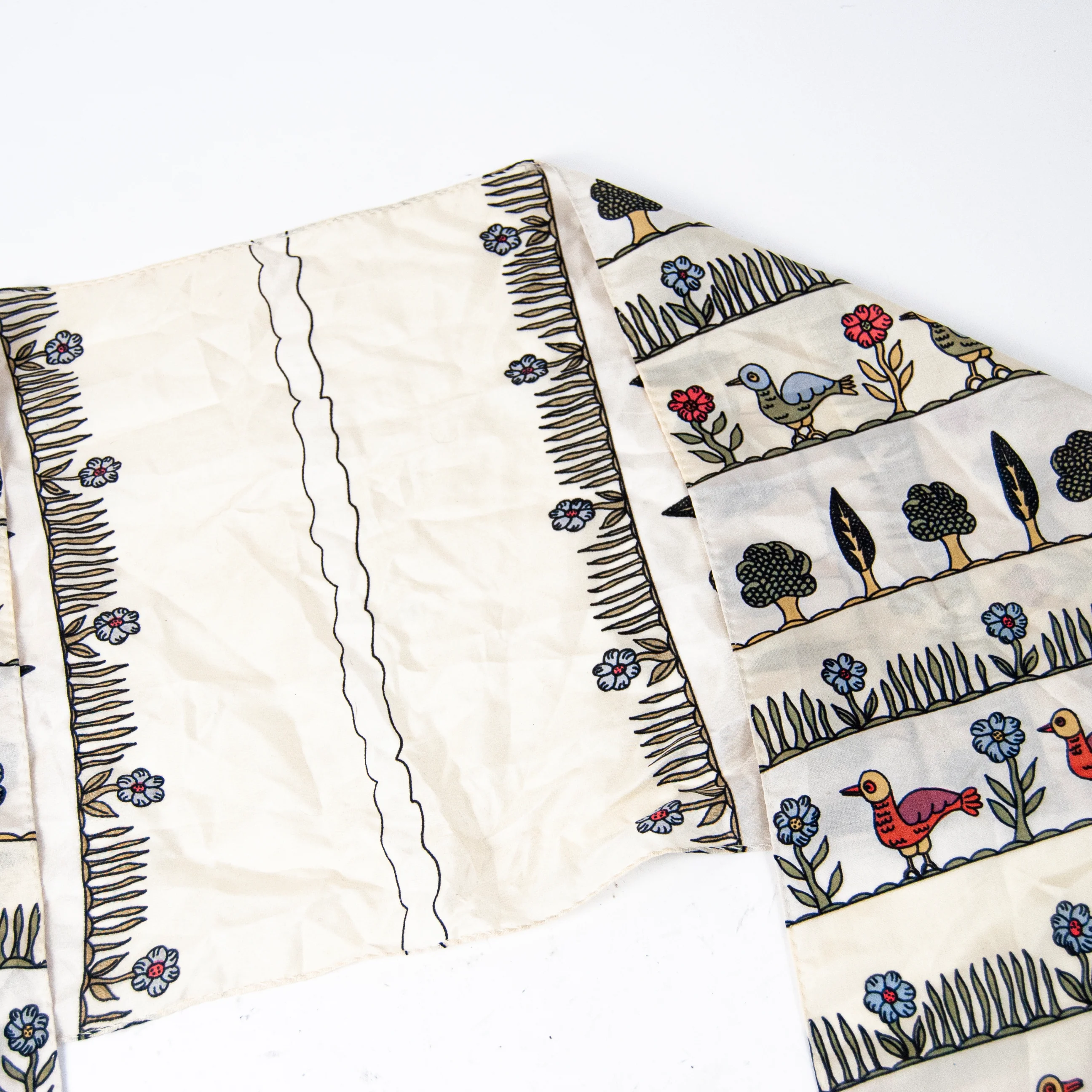 50s Shalom Of Safed Screen Painted Silk Scarf By Neiman Marcus - Image 5