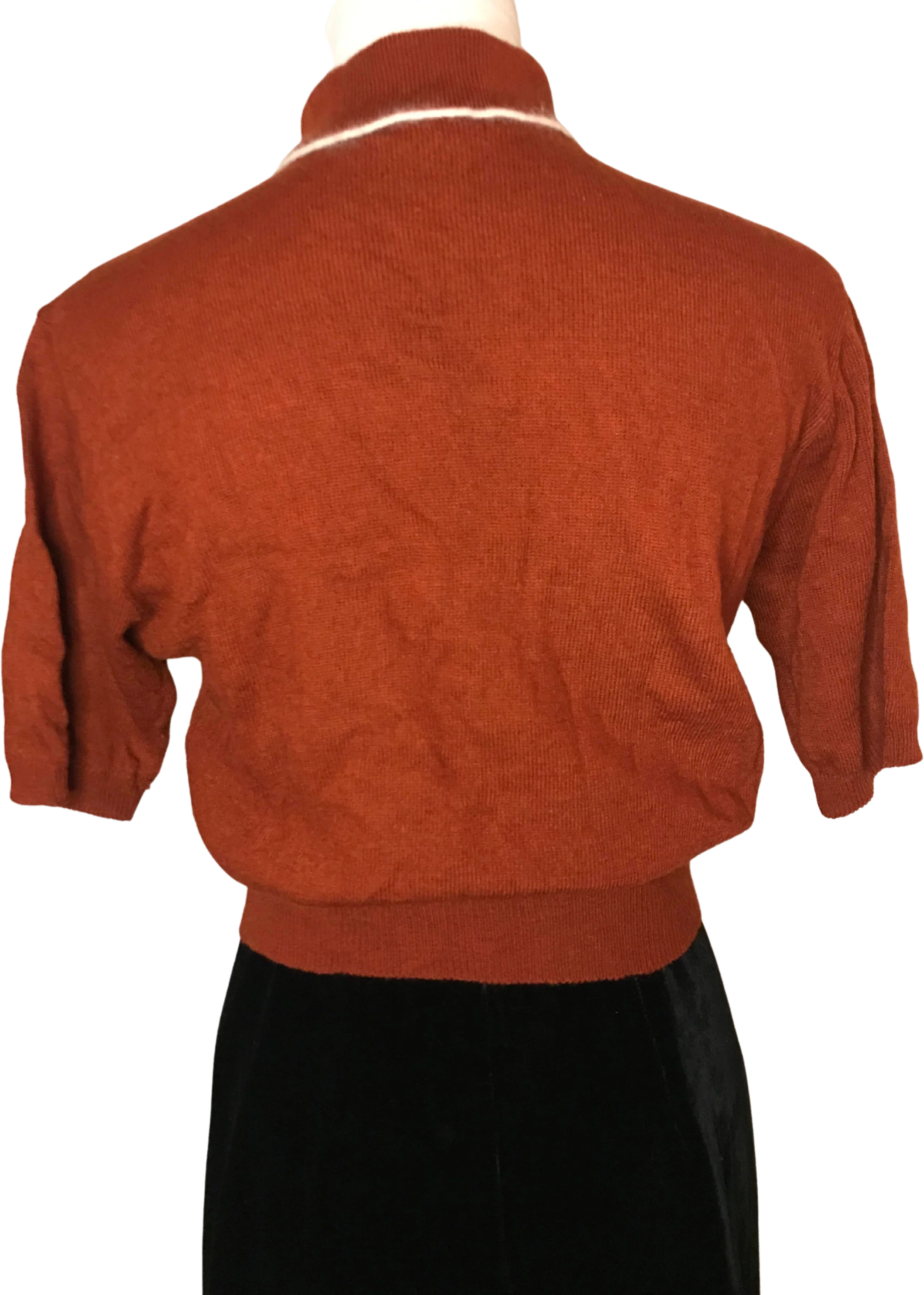 50s Short Sleeve Dark Academia Jantzen Jumper Sweater By Jantzen - Image 2