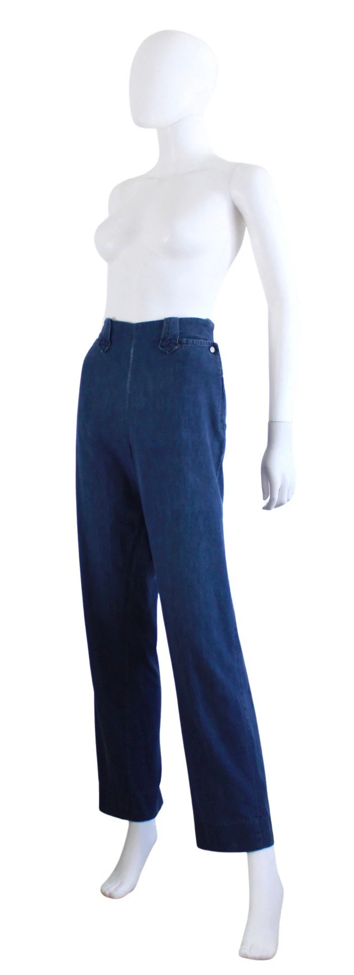 50s Side Zip Womens Vintage Denim Jeans Size 25 / 26 - Image 5