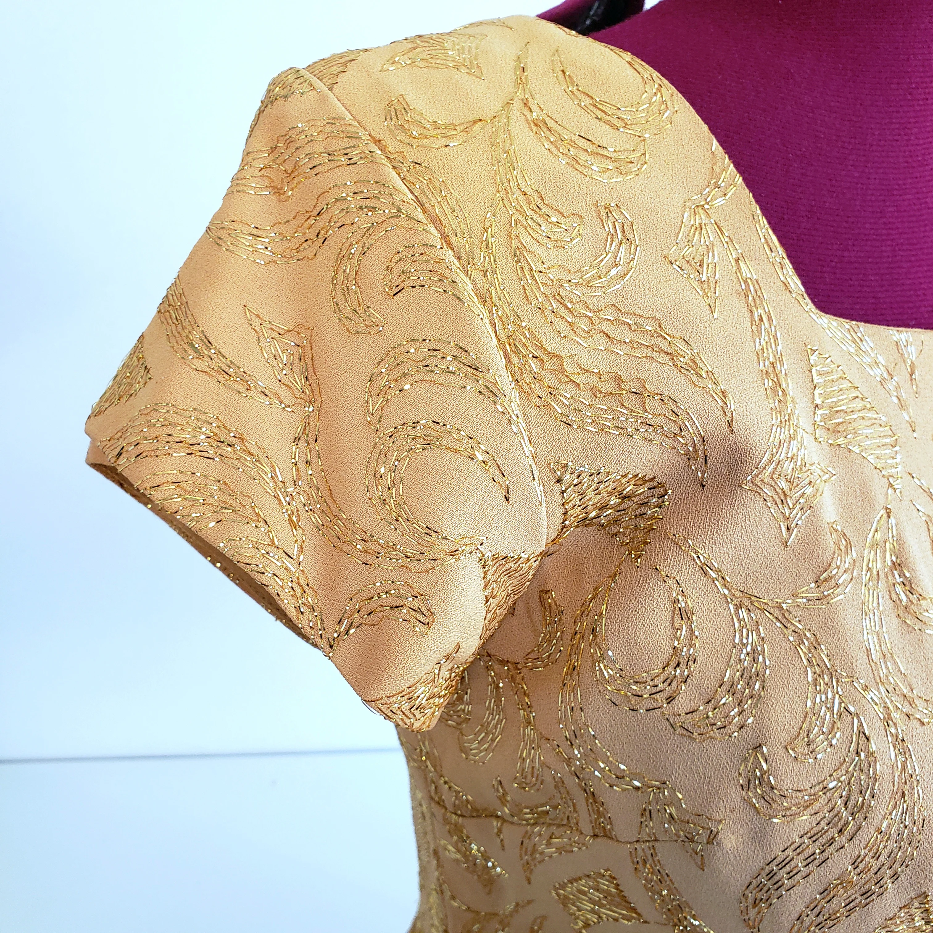 50s Sparkly Gold Wiggle Dress By Renmor - Image 6