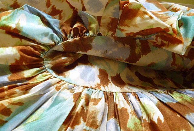 50s Taffeta Party Dress with Parachute Skirt by Julie Miller - Image 4