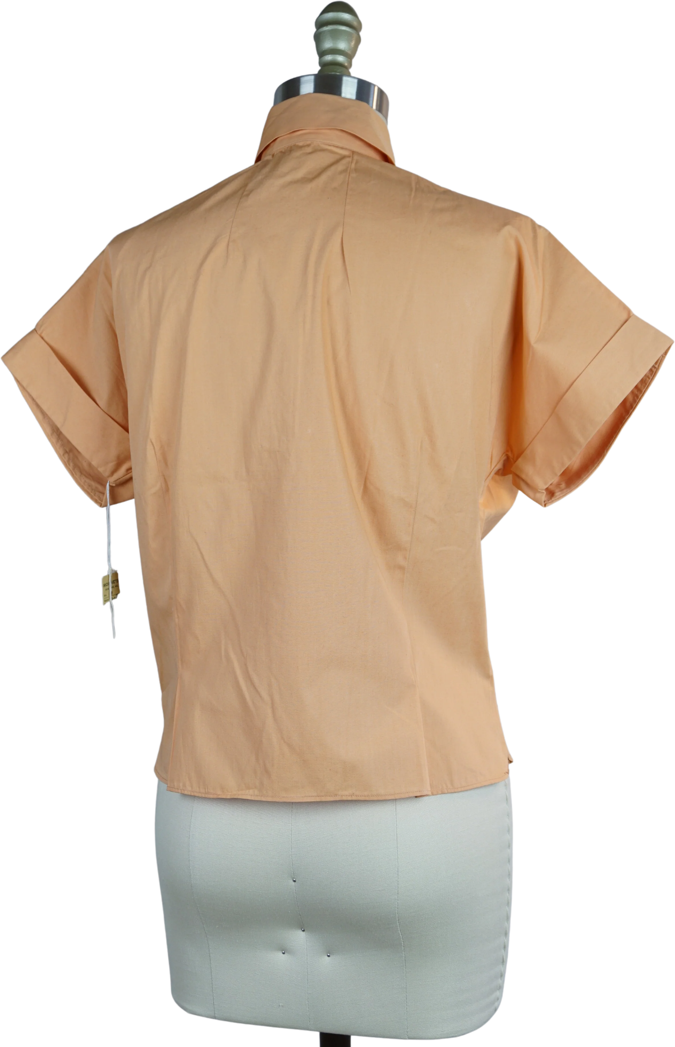 50s Tangerine Cotton Button Front Shirt Nwt By Adelaar - Image 2