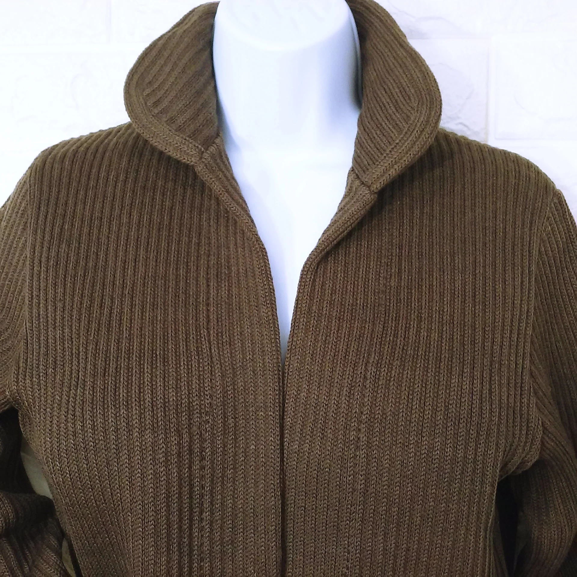 50s Thick Ribbed Knit Open Cardigan Sweater Varsity By Albion Sweater Award Albion Knitting Mills Los Angeles Made In Usa - Image 4