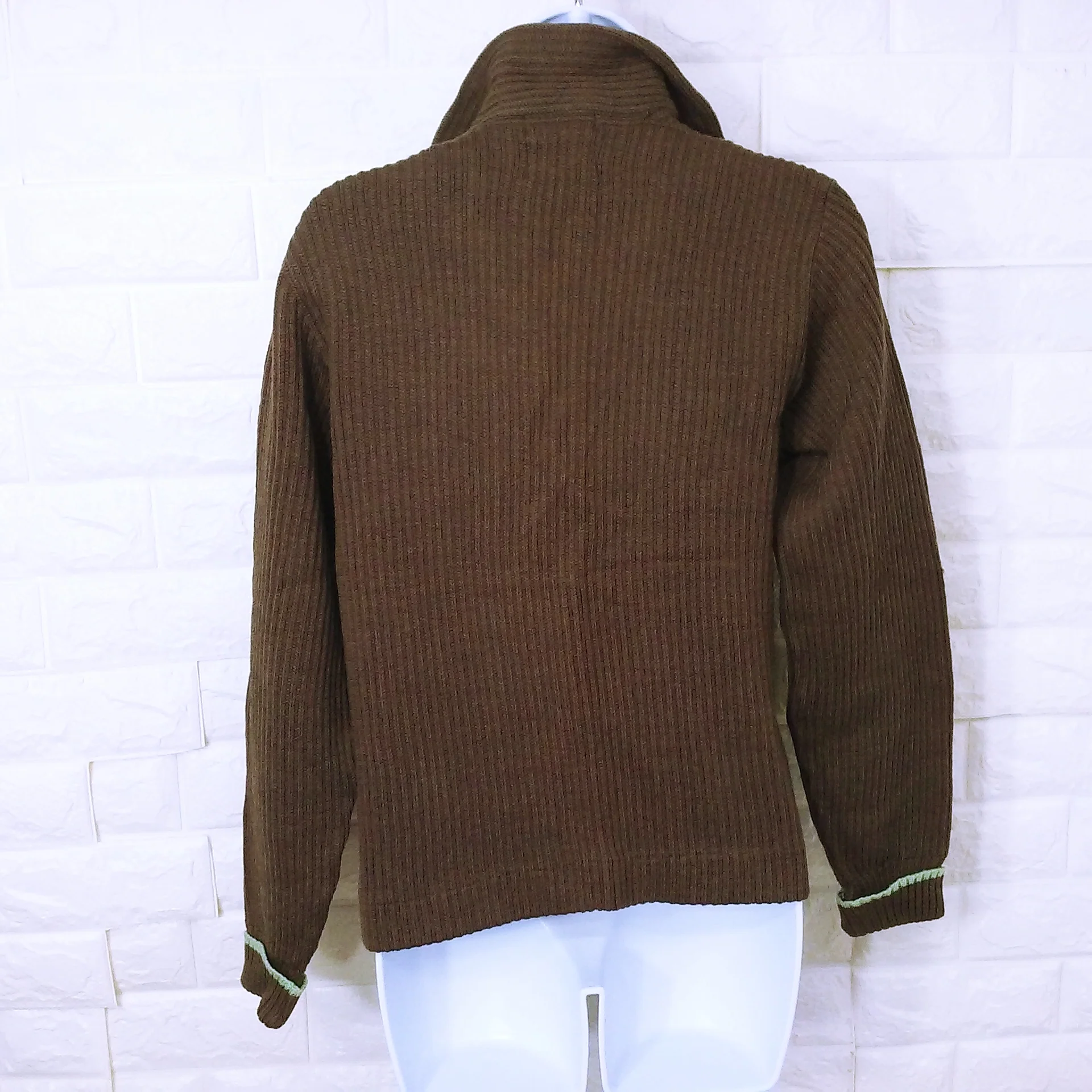50s Thick Ribbed Knit Open Cardigan Sweater Varsity By Albion Sweater Award Albion Knitting Mills Los Angeles Made In Usa - Image 7
