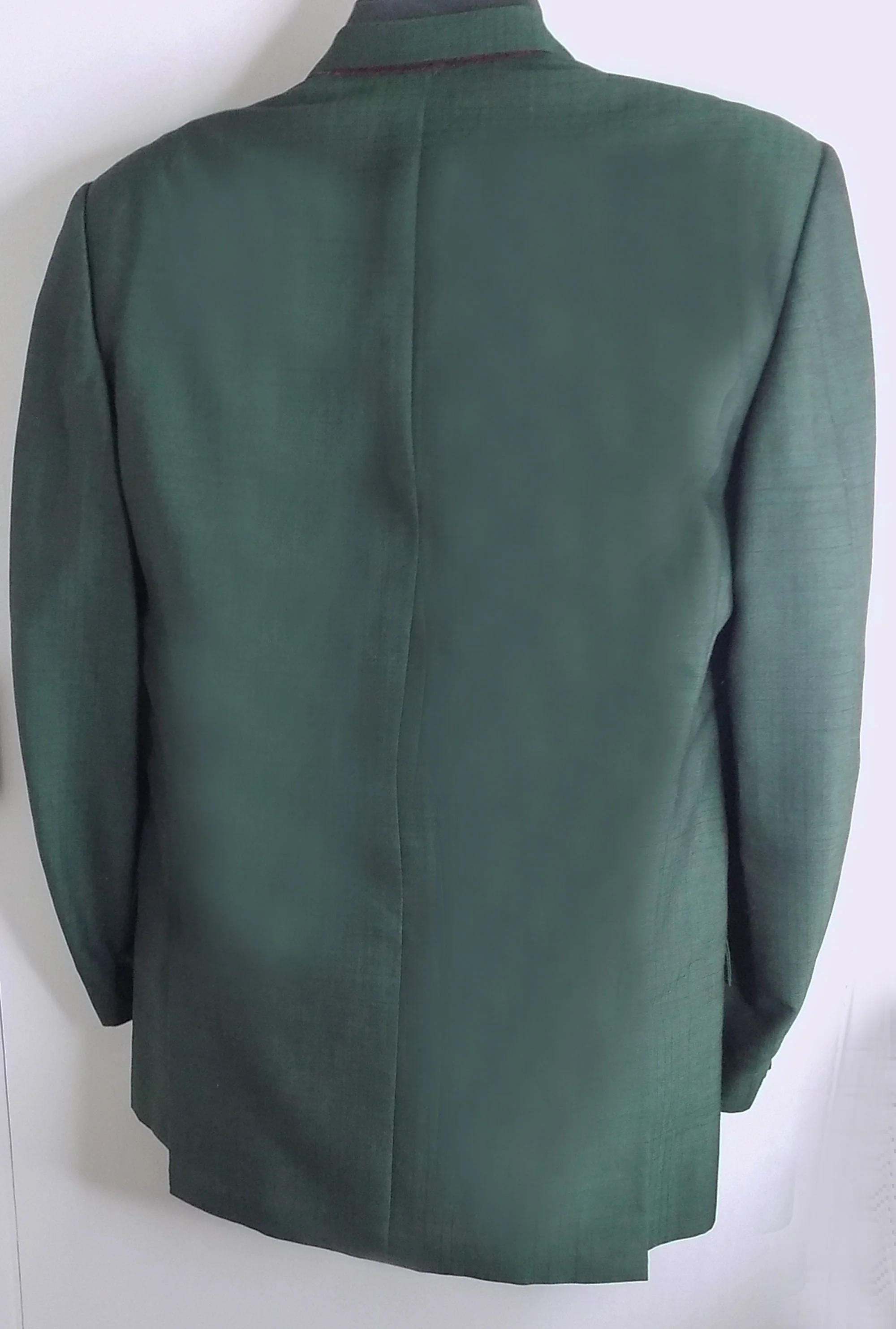 50s Thin Lapel Atomic Suit Jacket Dinner Jacket Suit Jacket Rockabilly Mad Men Dark Green with Black Plaid 42l Kuppenheimer - Image 3