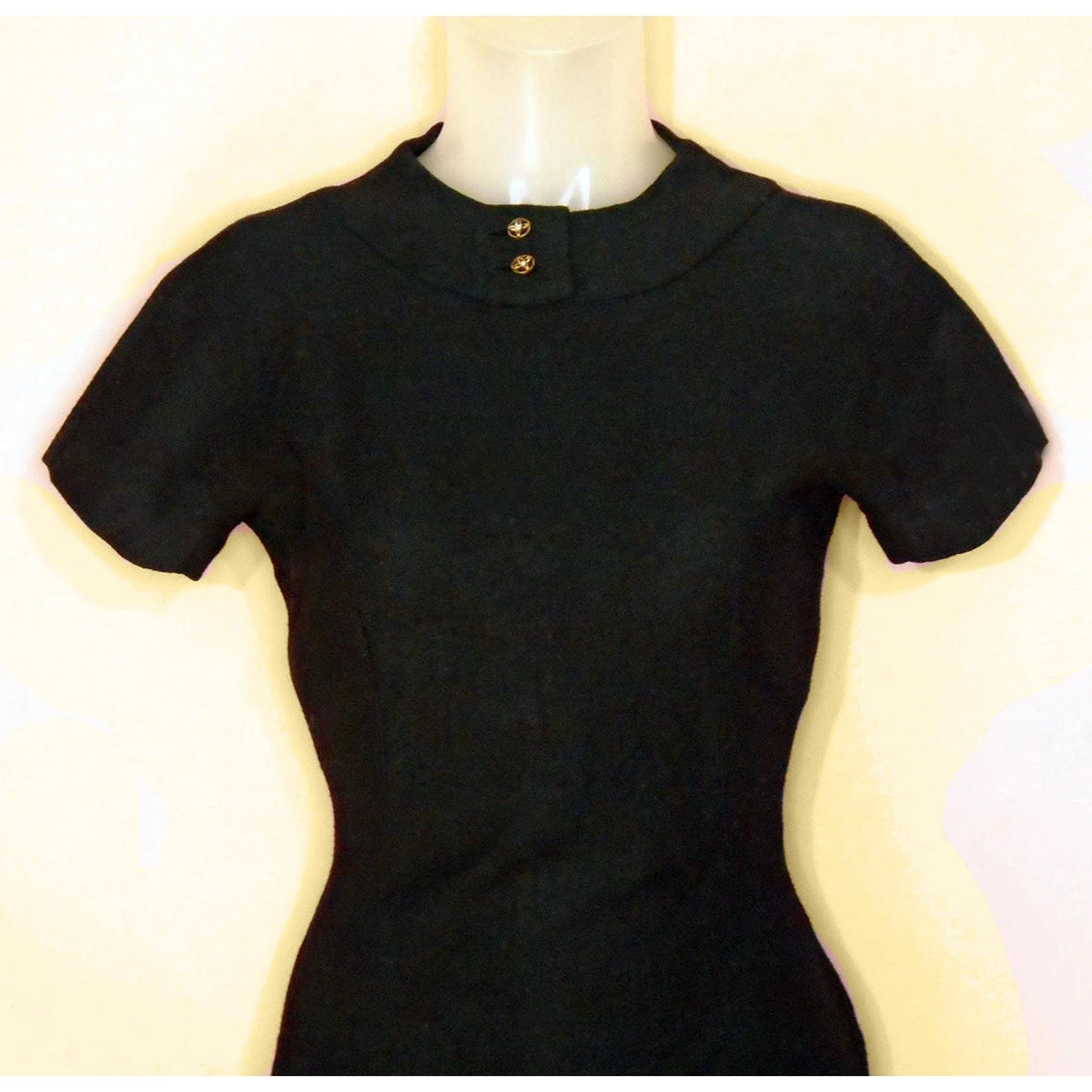 50s Tight Little Black Sheath Dress- Low Back Interest By Jerry Greenwald - Image 6