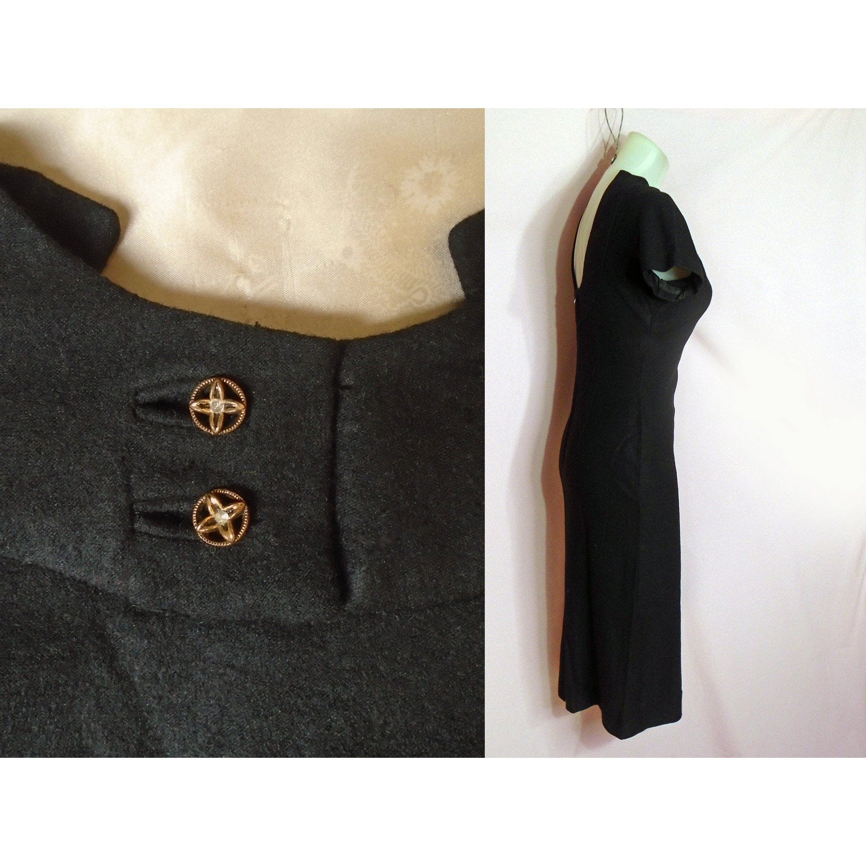 50s Tight Little Black Sheath Dress- Low Back Interest By Jerry Greenwald - Image 8