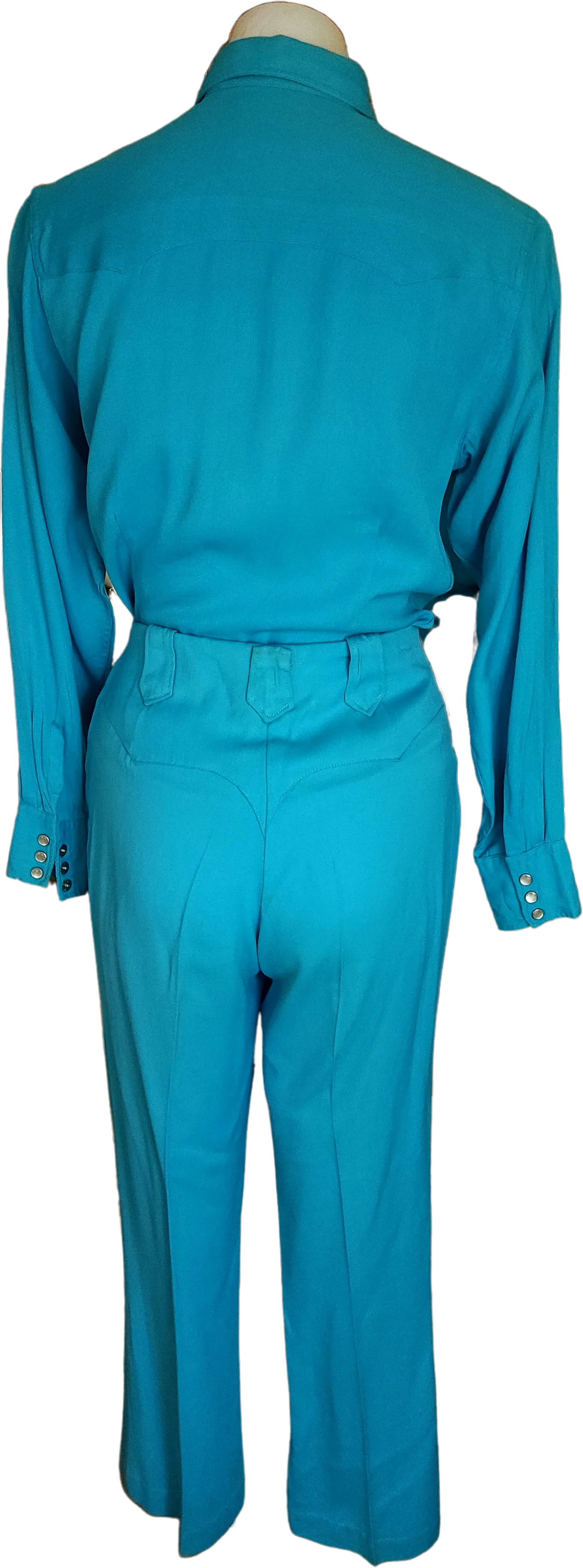 50s Turqoise And Silver Embroidered Western Suit By H Bar C Ranchwear - Image 2