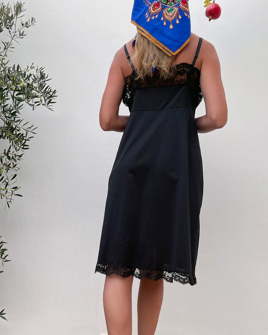 50s Vintage 50s Black Lace Slip | S-l - Image 5