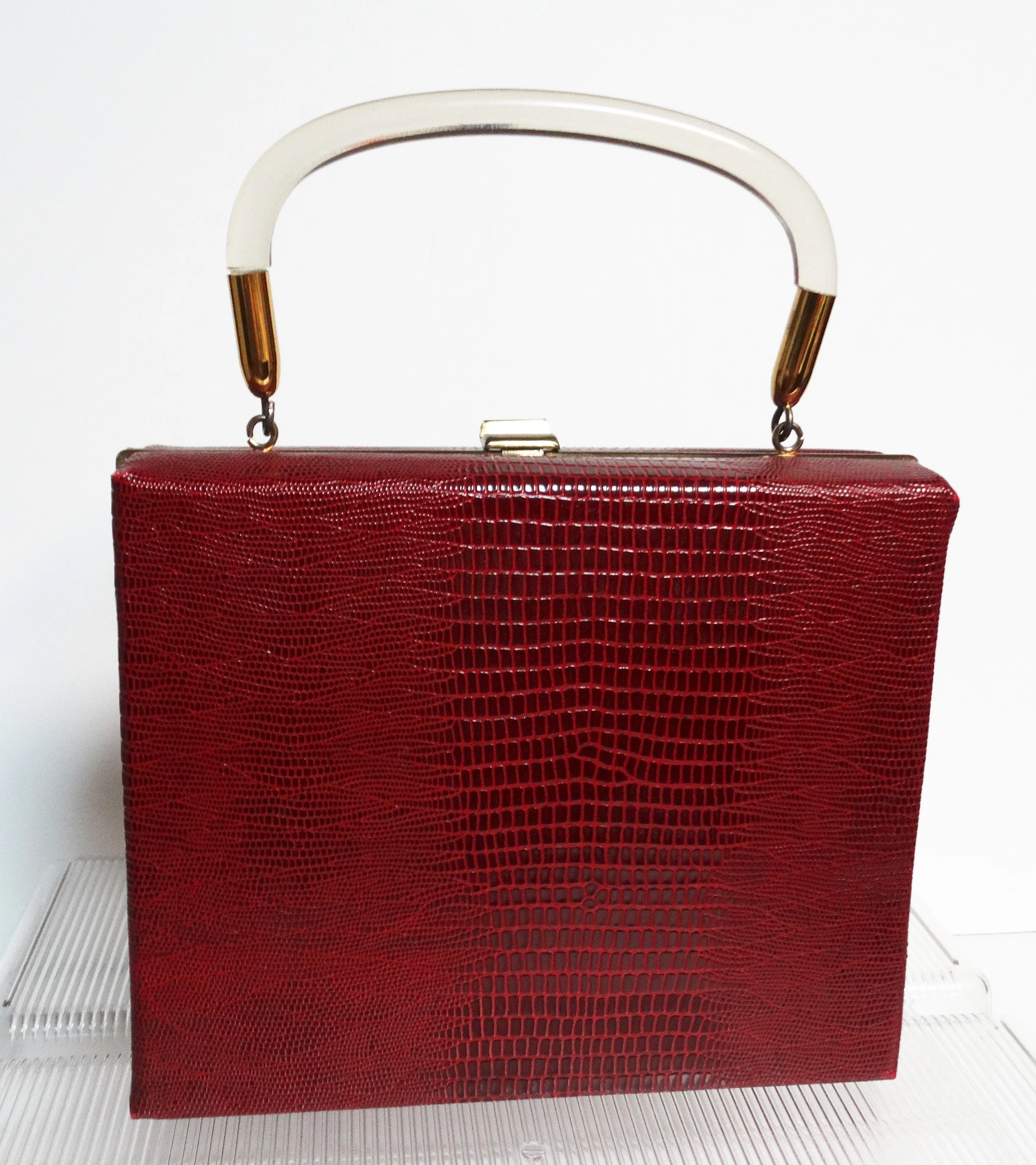 50s Vintage 50s Red Heels I. Miller Matching Purse By I. Miller - Image 3