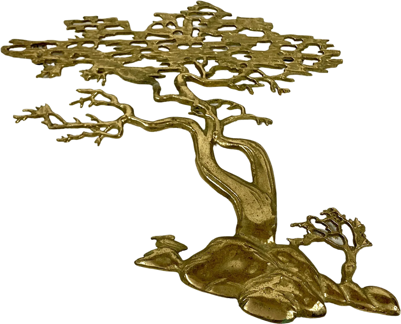 50s Vintage Brass Tree of Life Japan Bonsai Mcm Metal Large Wall Art Hanging Figurine Sculpture