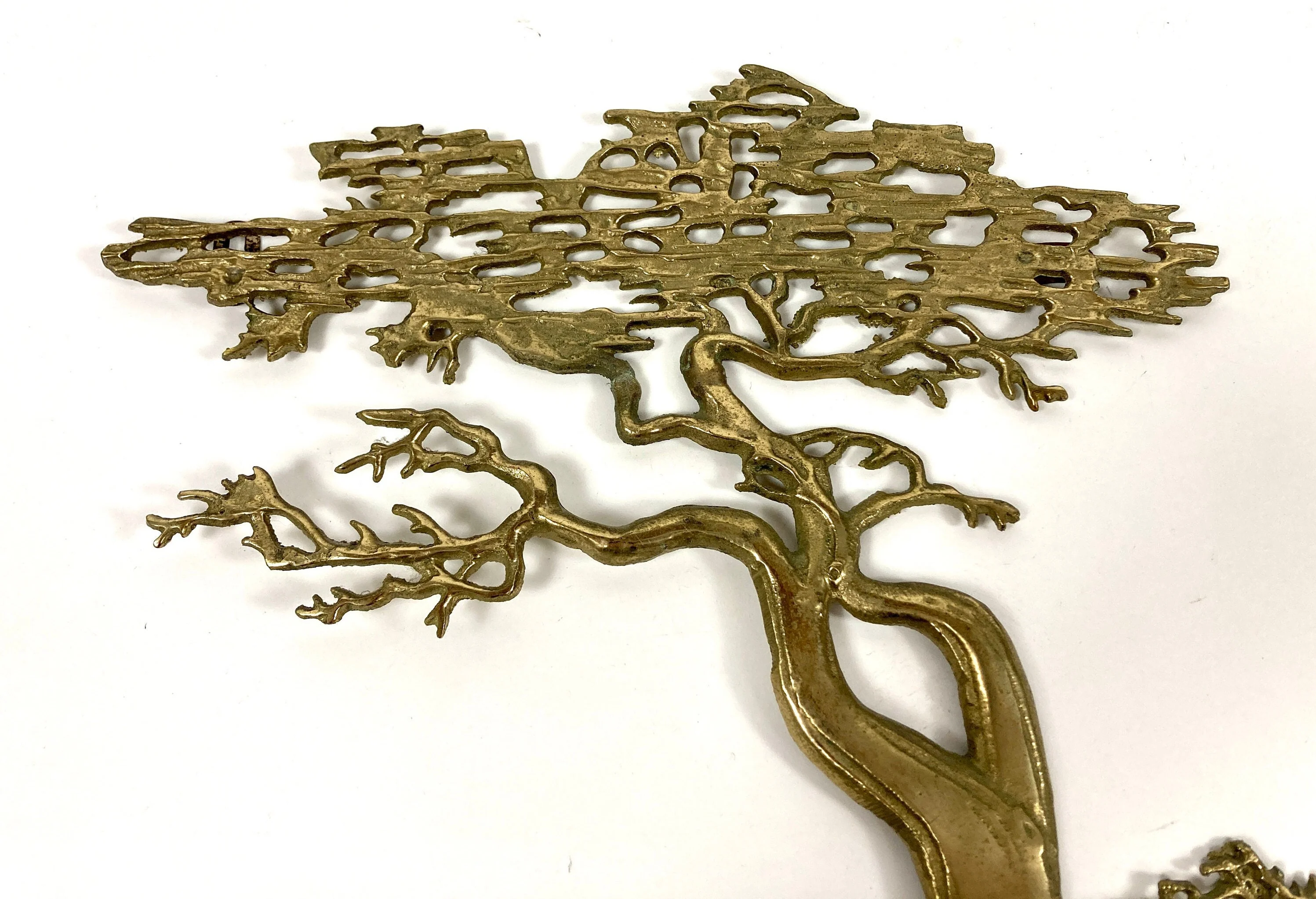 50s Vintage Brass Tree of Life Japan Bonsai Mcm Metal Large Wall Art Hanging Figurine Sculpture - Image 3